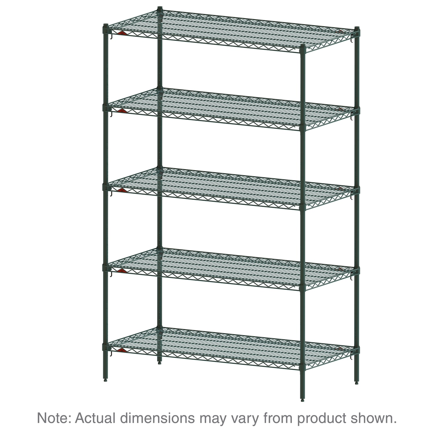 Metro 5A467K3 60 NSF 5-Tier Heavy-Duty Epoxy Coat Wire Shelving Unit - Super Adjustable Super Erecta, 21W, 74H, 5 Wire Shelves, 21"" x 60"" x 74"", Green