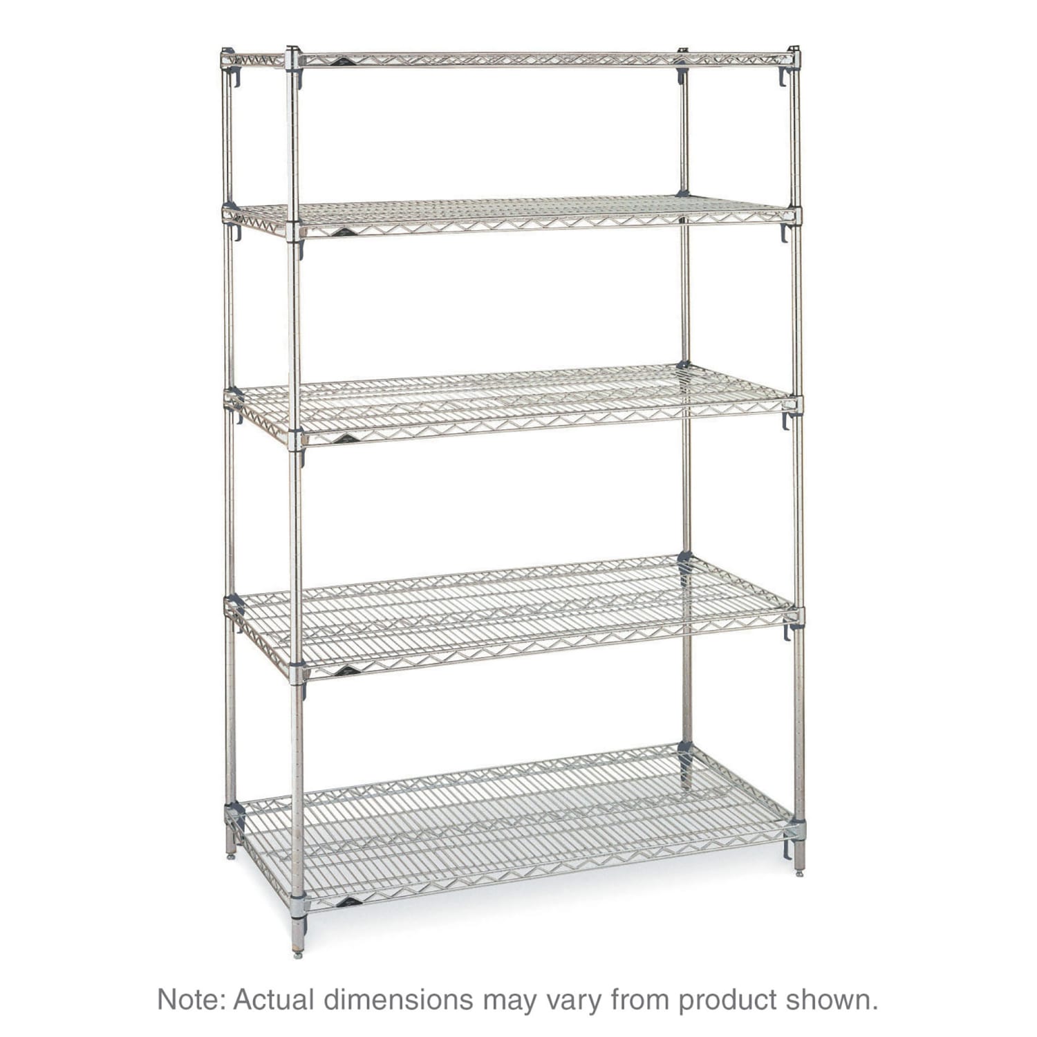 Metro 5A477C 72 NSF 5-Tier Heavy-Duty Chrome Wire Shelving Unit - Super Adjustable Super Erecta, 21W, 74H, 5 Shelves, 21"" x 72"" x 74"", Silver