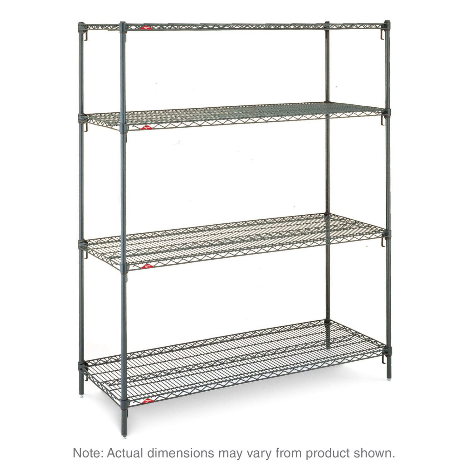 Metro A466K3 60 NSF 4-Tier Heavy-Duty Epoxy Coat Wire Shelving Unit - Super Adjustable Super Erecta, 21W, 63H, 60""W x 21""D x 63""H, Green