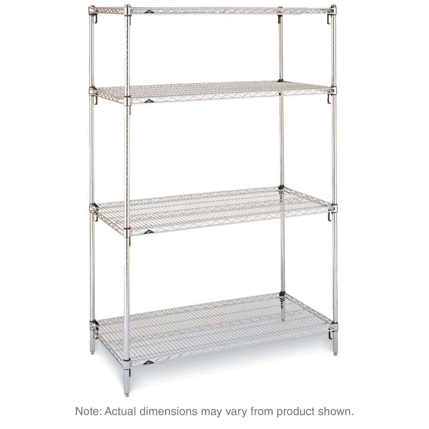 Metro A476C 72 NSF 4-Tier Heavy-Duty Chrome Wire Shelving Unit - Super Adjustable Super Erecta, 21W, 63H, 21"" x 72"" x 63"", Silver