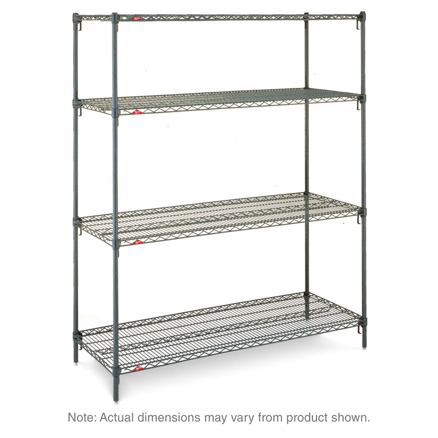 Metro A566K3 60 NSF 4-Tier Heavy-Duty Epoxy Coat Wire Shelving Unit - Super Adjustable Super Erecta, 24W, 63H, 4 Wire Shelves, 24"" x 60"" x 63"", Green