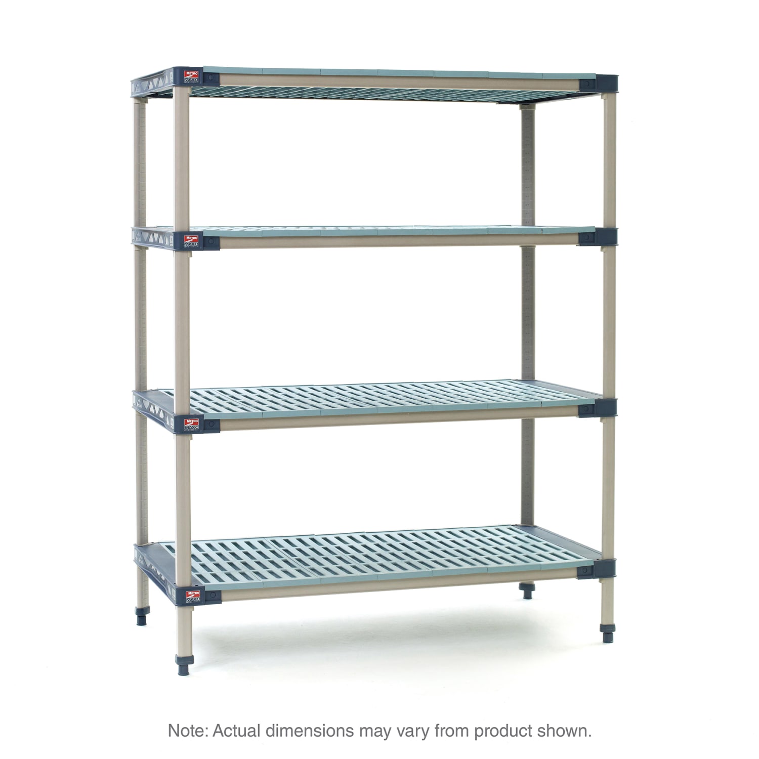 Metro MF-212474G-S-4 24 NSF 4-Tier Heavy-Duty Plastic Shelving Unit - MetroMax 4, 21W, 74H, 24""W x 21""D x 74""H, Rust Resistant, Blue