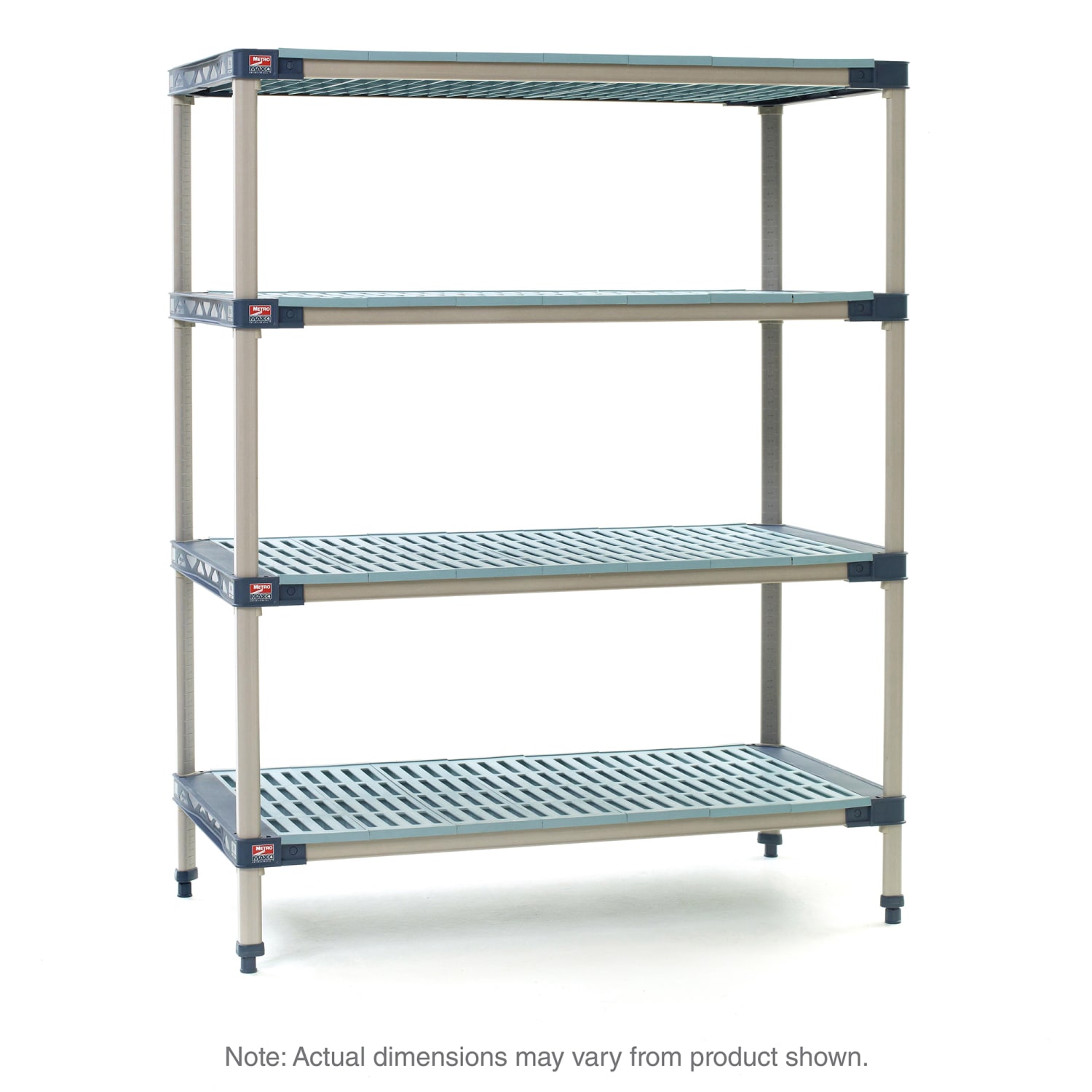 Metro MF-242474G-S-4 24 NSF 4-Tier Heavy-Duty Plastic Shelving Unit - MetroMax 4, 24W, 74H, 24""W x 24""D x 74""H, Rust Resistant, Blue