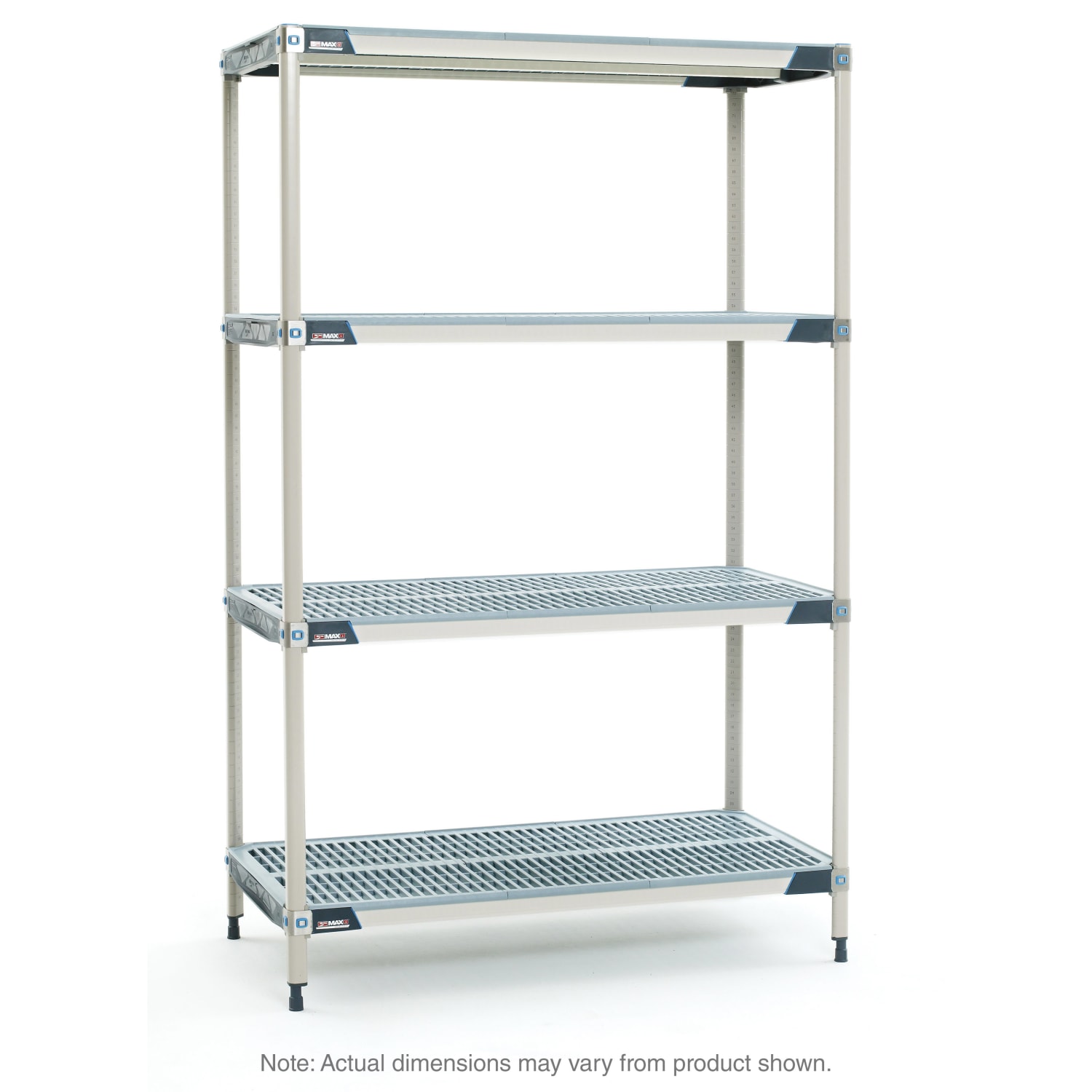 Metro X326GX3 30 NSF 4-Tier Heavy-Duty Plastic Shelving Unit - MetroMax i, 18W, 63H, 21"" x 42"" x 63"", Blue