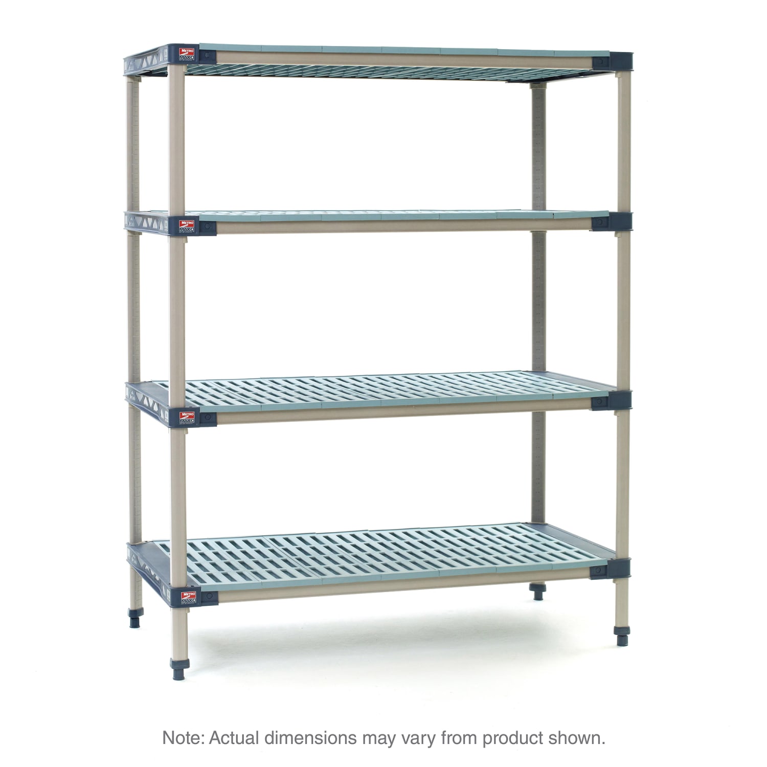 Metro MF-244274G-S-4 42 NSF 4-Tier Heavy-Duty Plastic Shelving Unit - MetroMax 4, 24W, 74H, 42""W x 24""D x 74""H, Rust Resistant, Blue