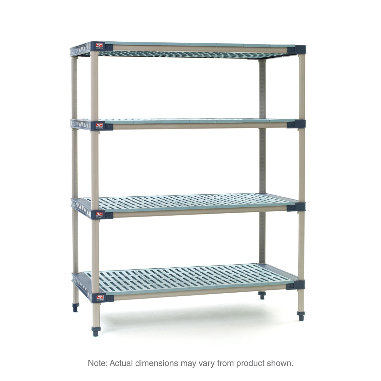 Metro MF-245474G-S-4 54 NSF 4-Tier Heavy-Duty Plastic Shelving Unit - MetroMax 4, 24W, 74H, 24""x54""x74"", Blue