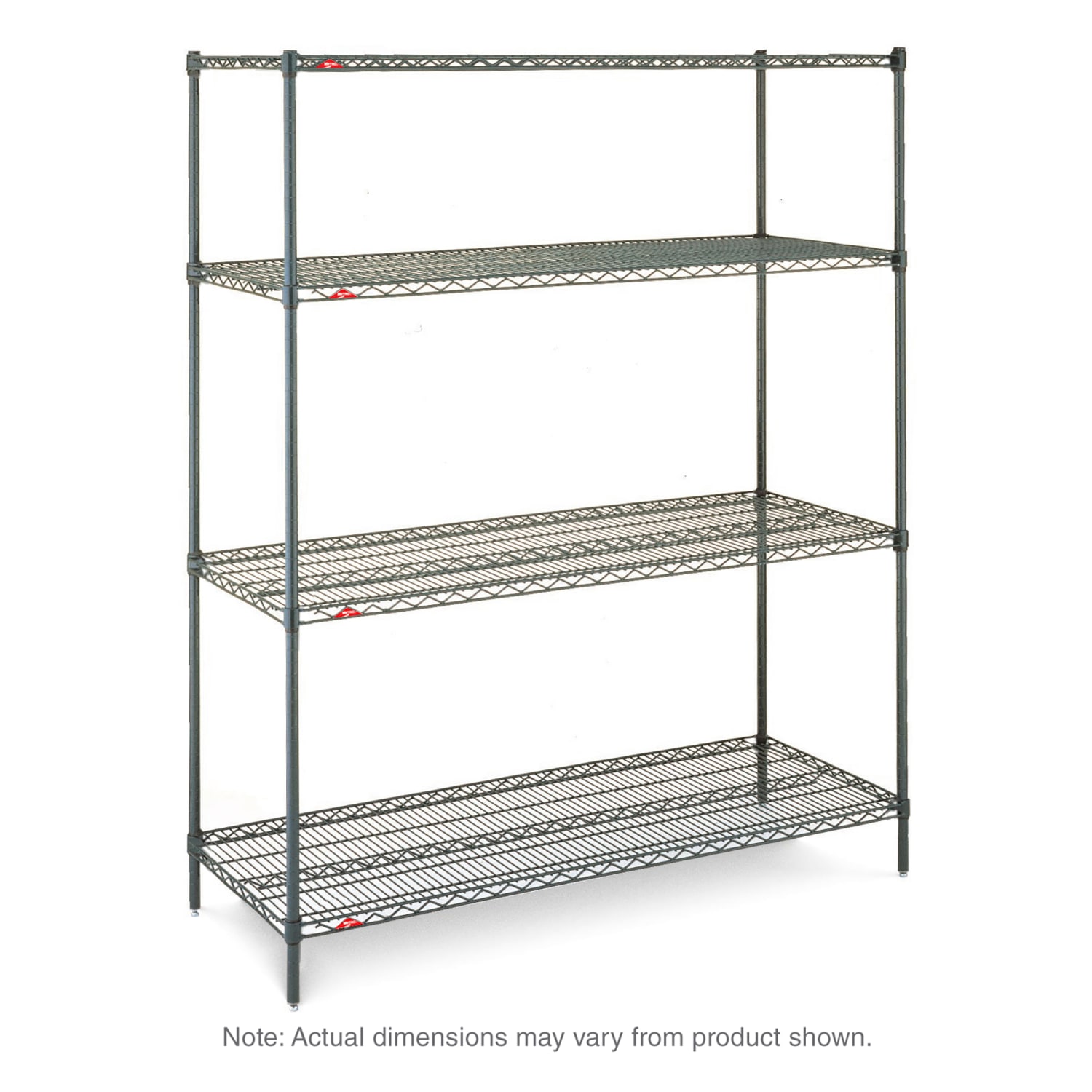 Metro N476K3 72 NSF 4-Tier Heavy-Duty Epoxy Coated Wire Shelving Unit - Super Erecta, 21W, 63H, 21"" x 72"" x 63"", Green