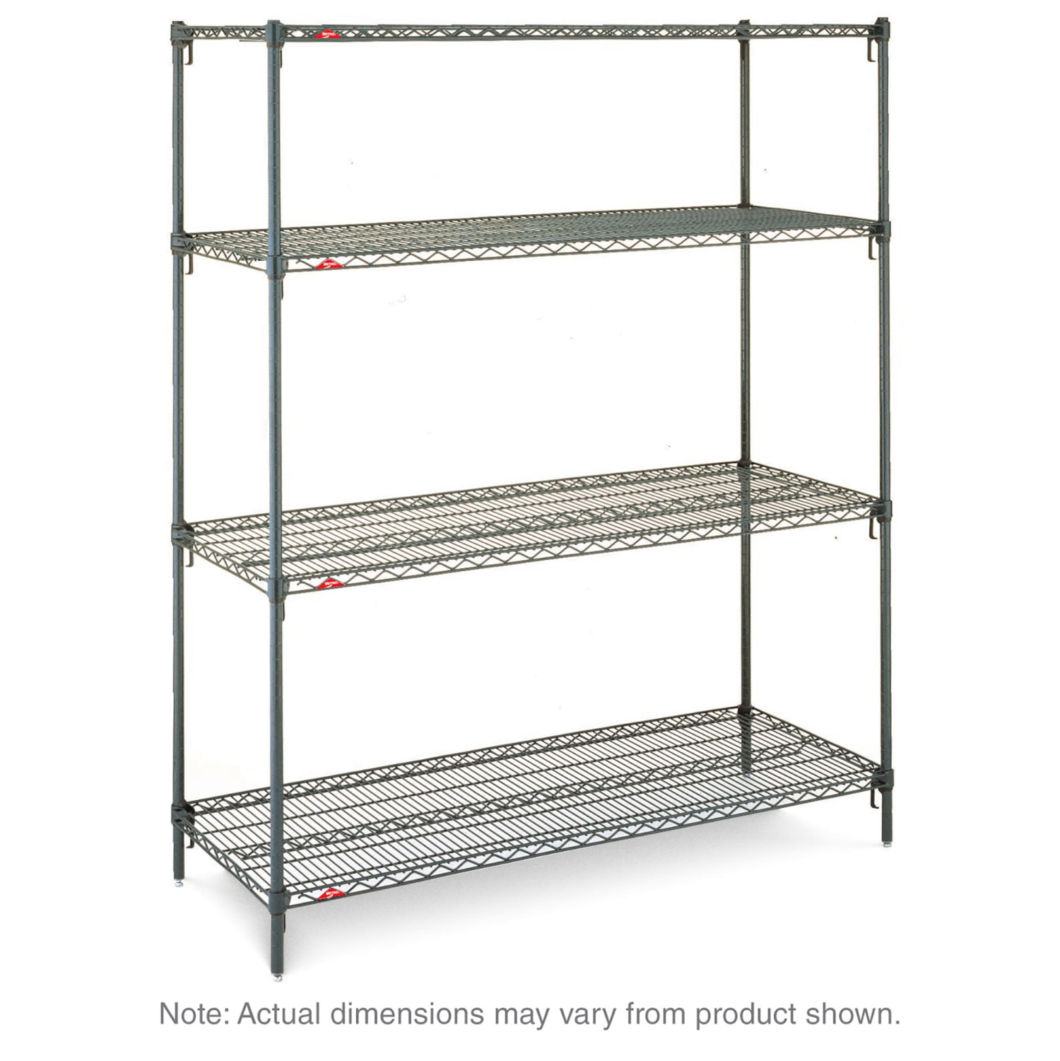 Metro A476K3 72 NSF 4-Tier Heavy-Duty Epoxy Coat Wire Shelving Unit - Super Adjustable Super Erecta, 21W, 63H, 72""W x 21""D x 63""H, Green