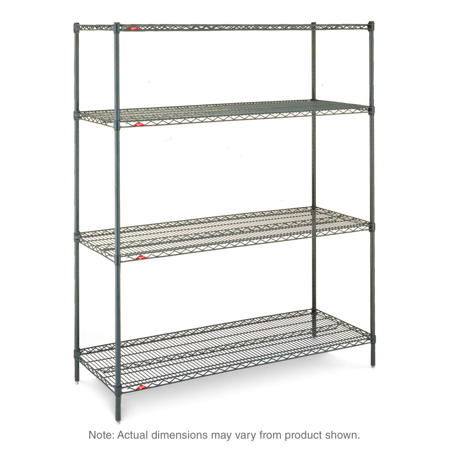 Metro N576K3 72 NSF 4-Tier Heavy-Duty Epoxy Coated Wire Shelving Unit - Super Erecta, 24W, 63H, Metroseal, 24"" x 72"" x 63"", Green