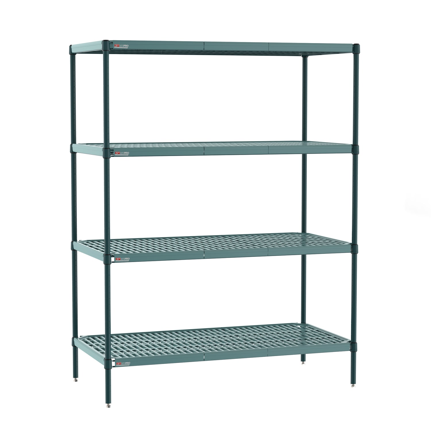 Metro PR-245463K3-S-4 54 NSF 4-Tier Heavy-Duty Epoxy Coated Wire Shelving Unit - Super Erecta Pro, 24W, 63H, 24"" x 54"" x 63"", Green