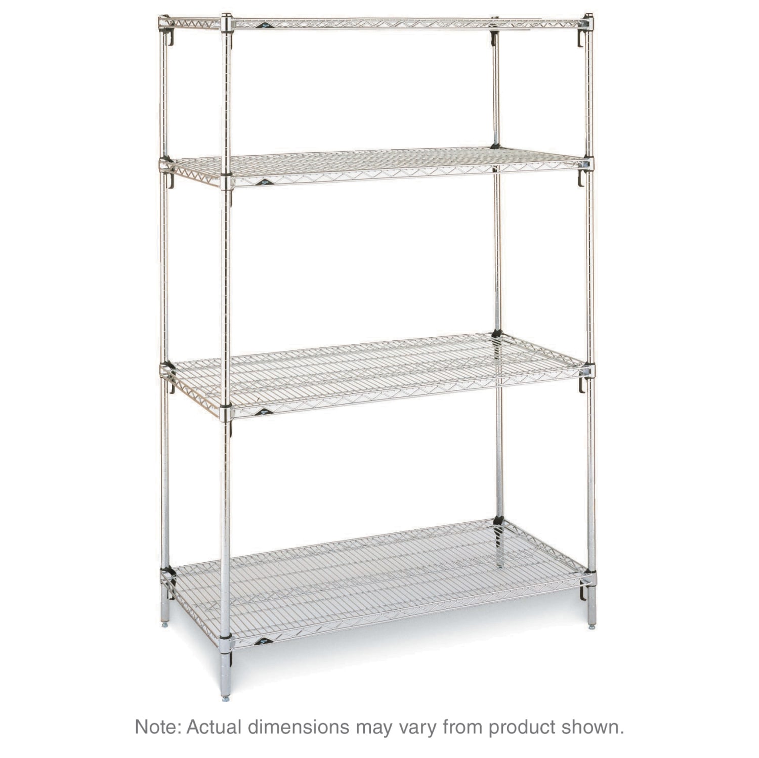 Metro SA-247274C-S-4 72 NSF 4-Tier Heavy-Duty Chrome Wire Shelving Unit - Super Adjustable Super Erecta, 24W, 74H, 24"" x 72"" x 74"", Silver