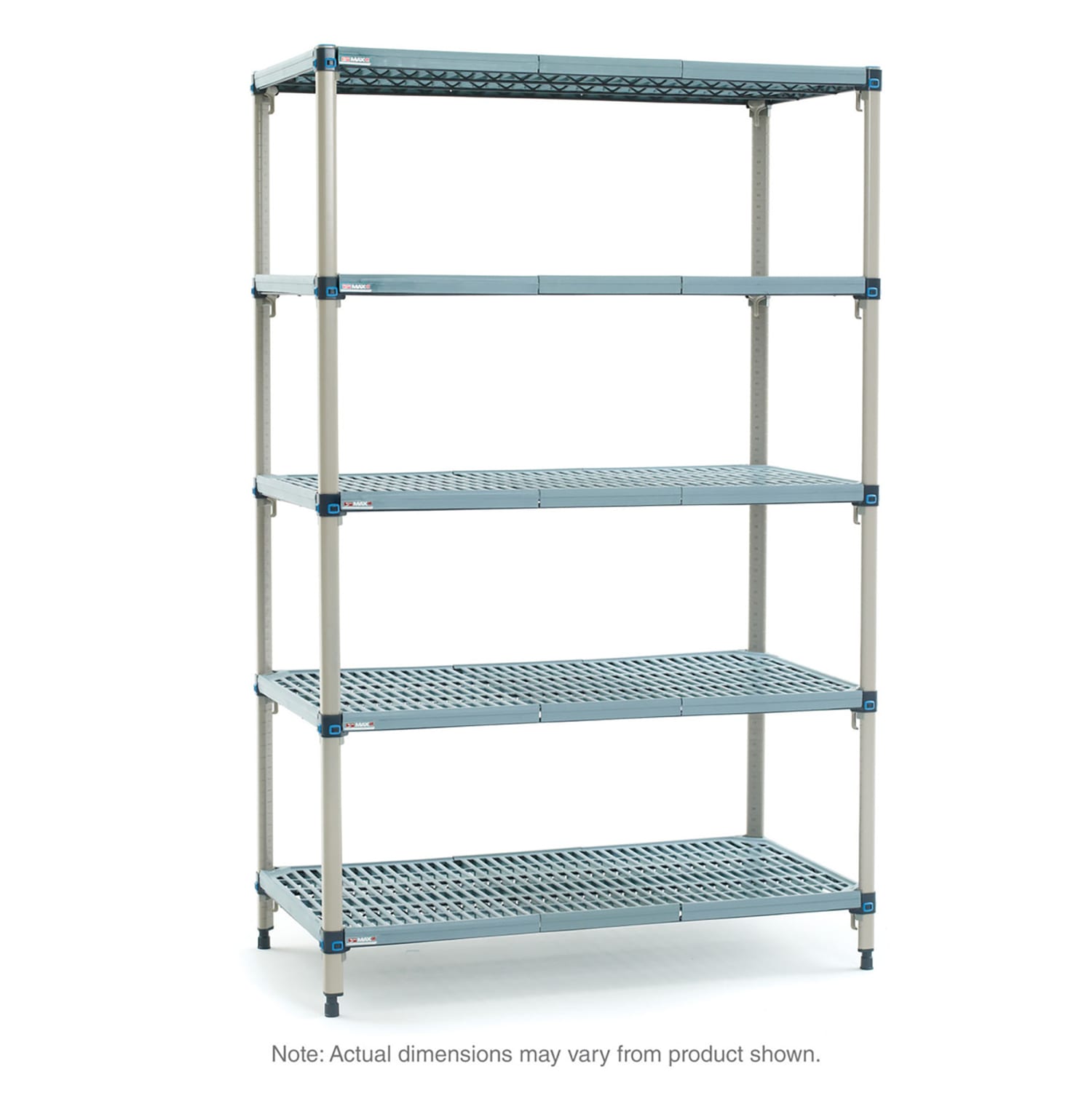 Metro MQ-184874G-S-4 48 NSF 4-Tier Heavy-Duty Plastic Shelving Unit - MetroMax Q, 18W, 74H, 48""W x 18""D x 74""H, Rust Proof, Blue