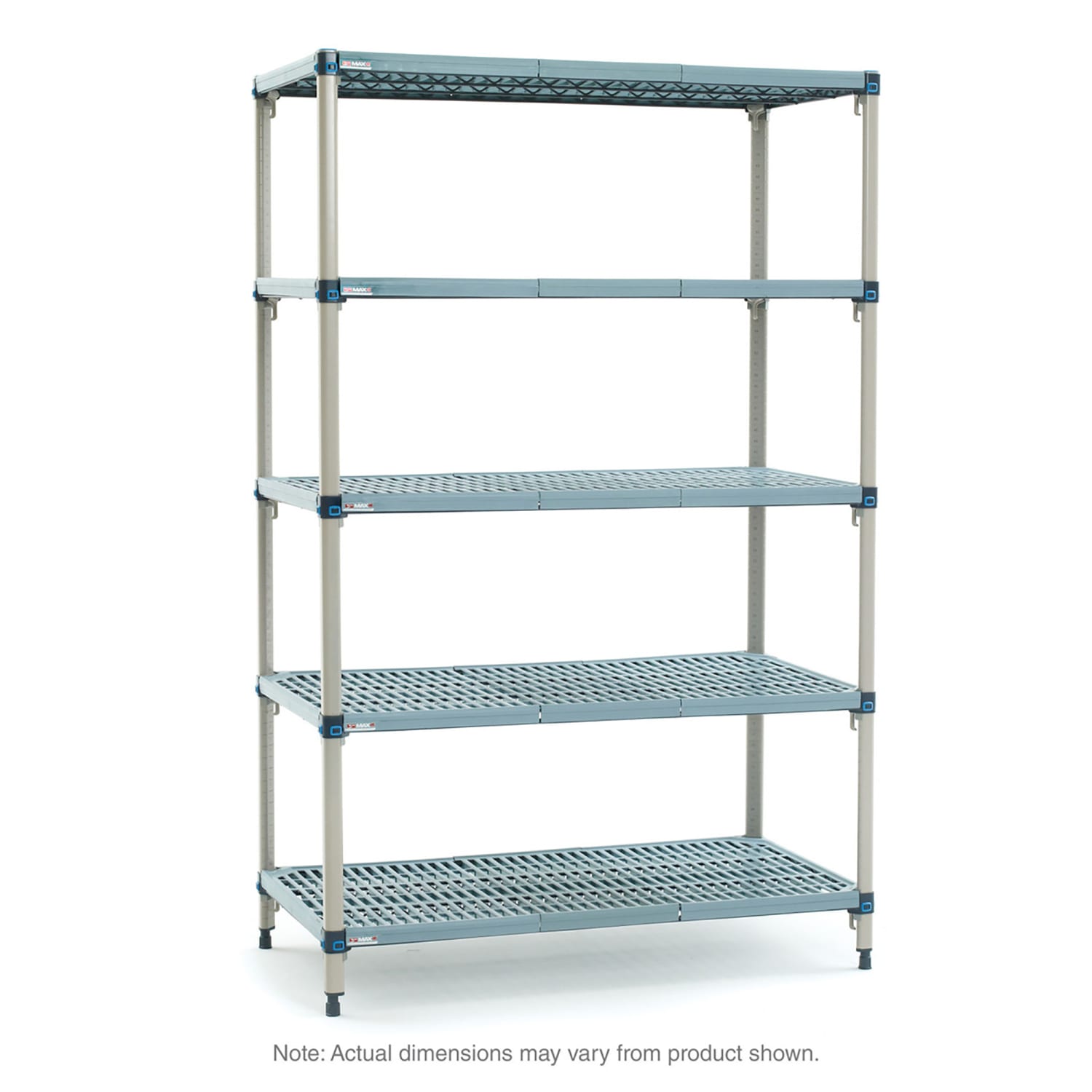 Metro MQ-212474G-S-4 24 NSF 4-Tier Heavy-Duty Plastic Shelving Unit - MetroMax Q, 21W, 74H, 24""W x 21""D x 74""H, Rust Proof, Blue