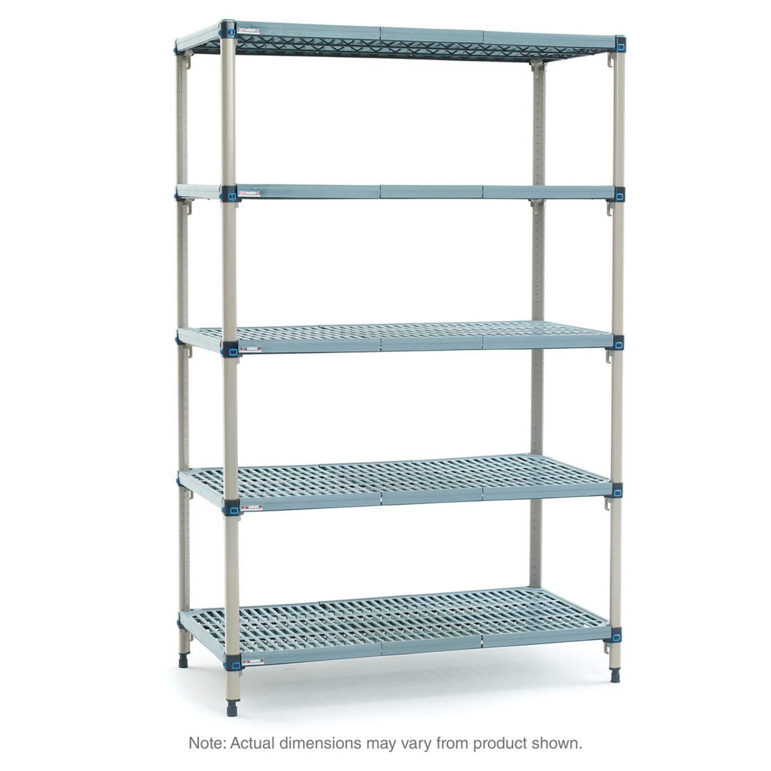 Metro MQ-214274G-S-4 42 NSF 4-Tier Heavy-Duty Plastic Shelving Unit - MetroMax Q, 21W, 74H, 42""W x 21""D x 74""H, Rust Proof, Blue