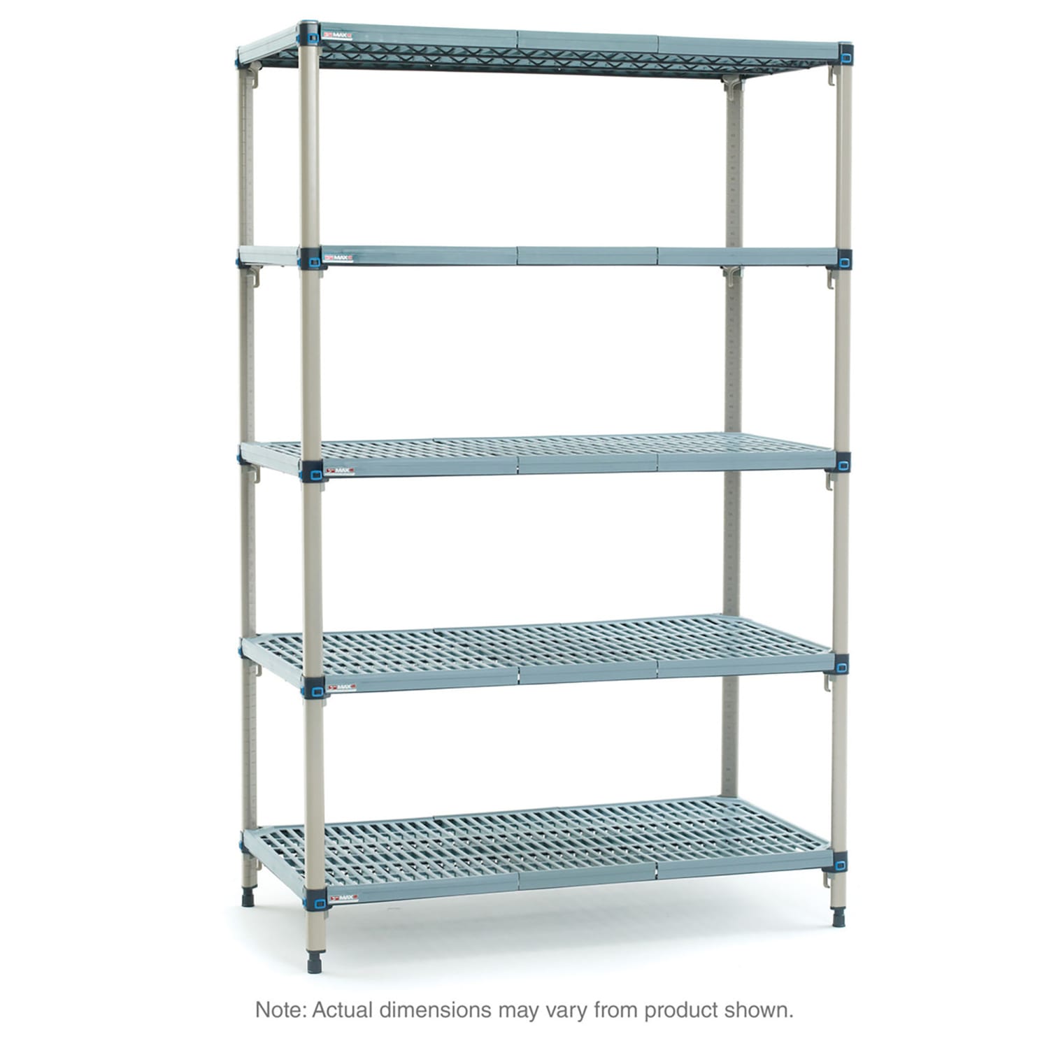 Metro MQ-214874G-S-4 48 NSF 4-Tier Heavy-Duty Plastic Shelving Unit - MetroMax Q, 21W, 74H, 48""W x 21""D x 74""H, Rust Proof, Blue