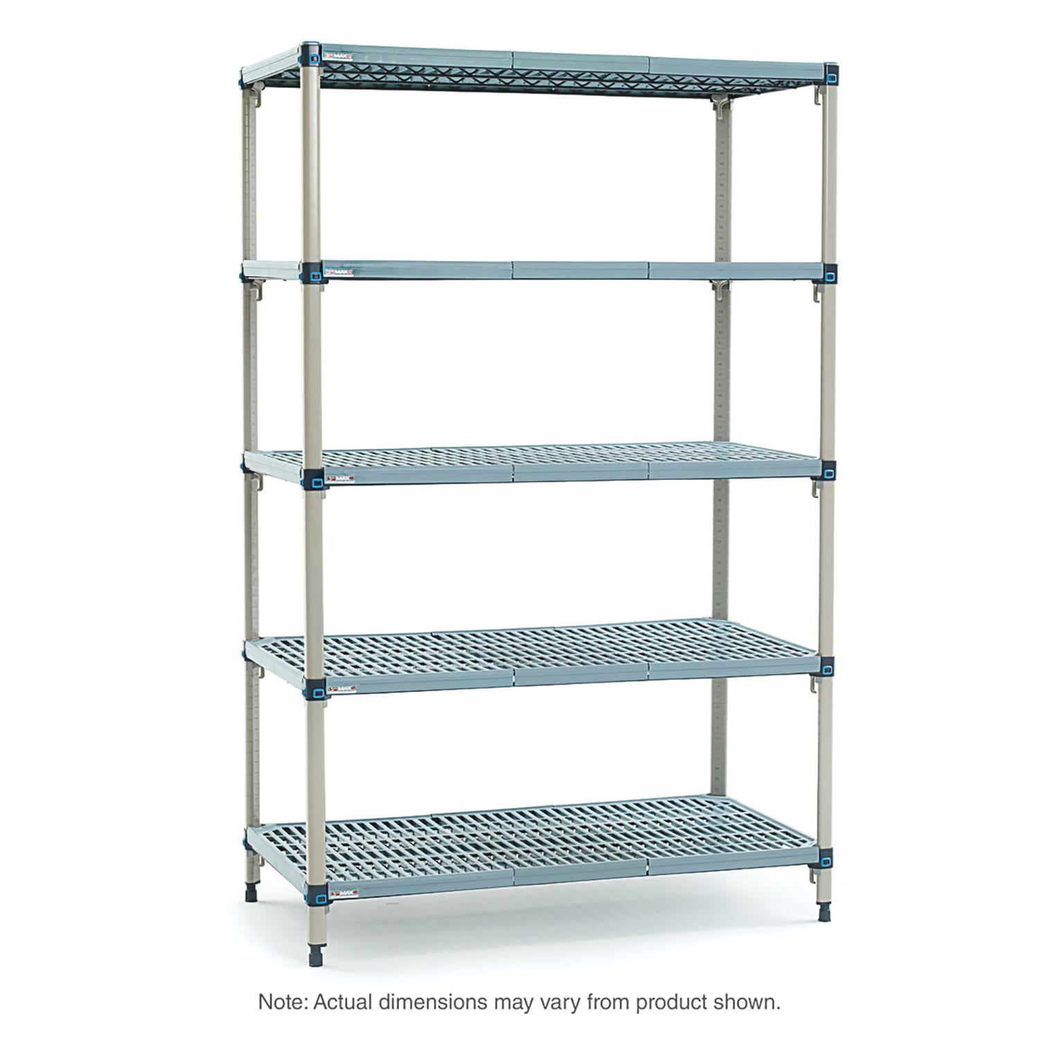 Metro MQ-243074G-S-4 30 NSF 4-Tier Heavy-Duty Plastic Shelving Unit - MetroMax Q, 24W, 74H, 24""x30""x74"", Blue