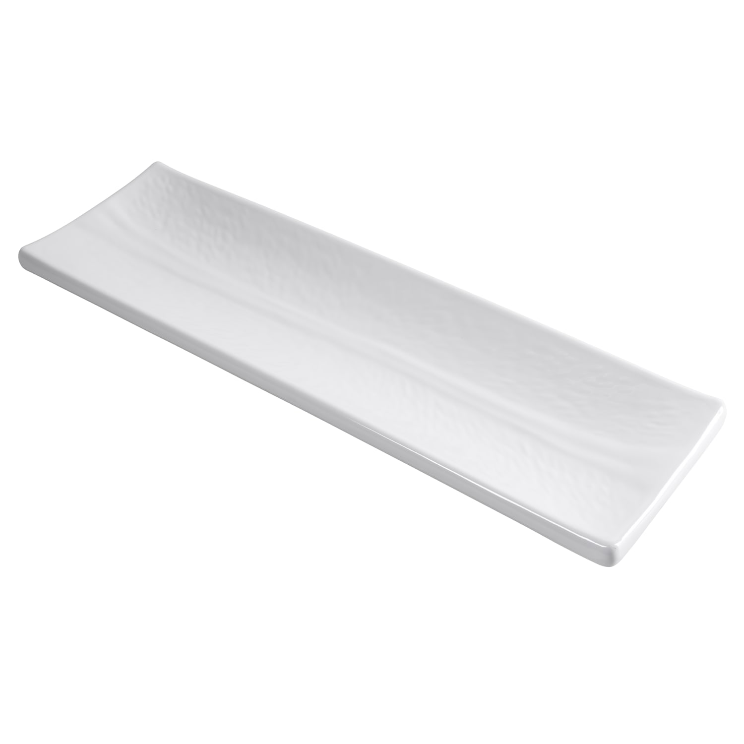 Tablecraft M165 15 3/4 x 5 Rectangular Frostone Platter - Melamine, White