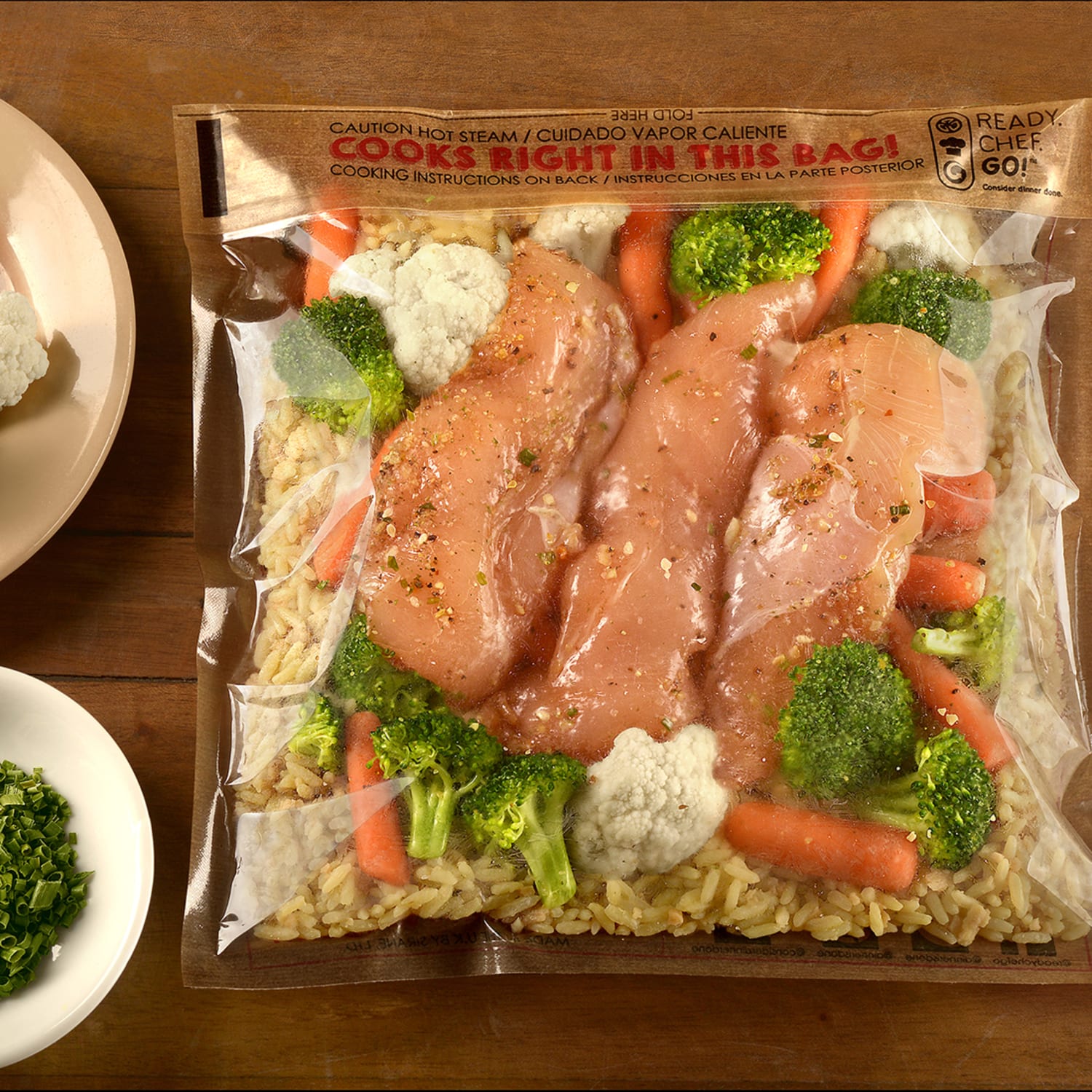 LK Packaging OSS0916P Ready. Chef. Go! Ready. Chef. Go! Self Seal Cooking Bags - 9 x 16, Plastic, Brown/Printed, Case of 250