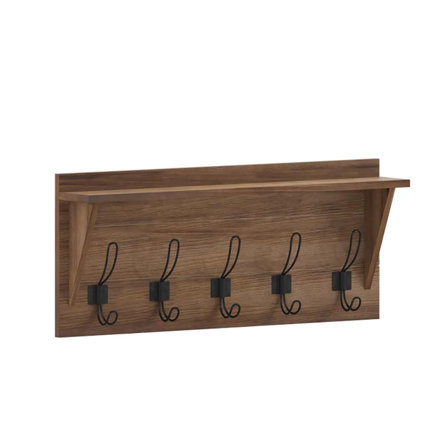 Flash Furniture HFKHD-GDIS-CRE8-142315-GG 24 Wall Mount Storage Rack w/ Upper Storage Shelf, Pine Wood, Brown