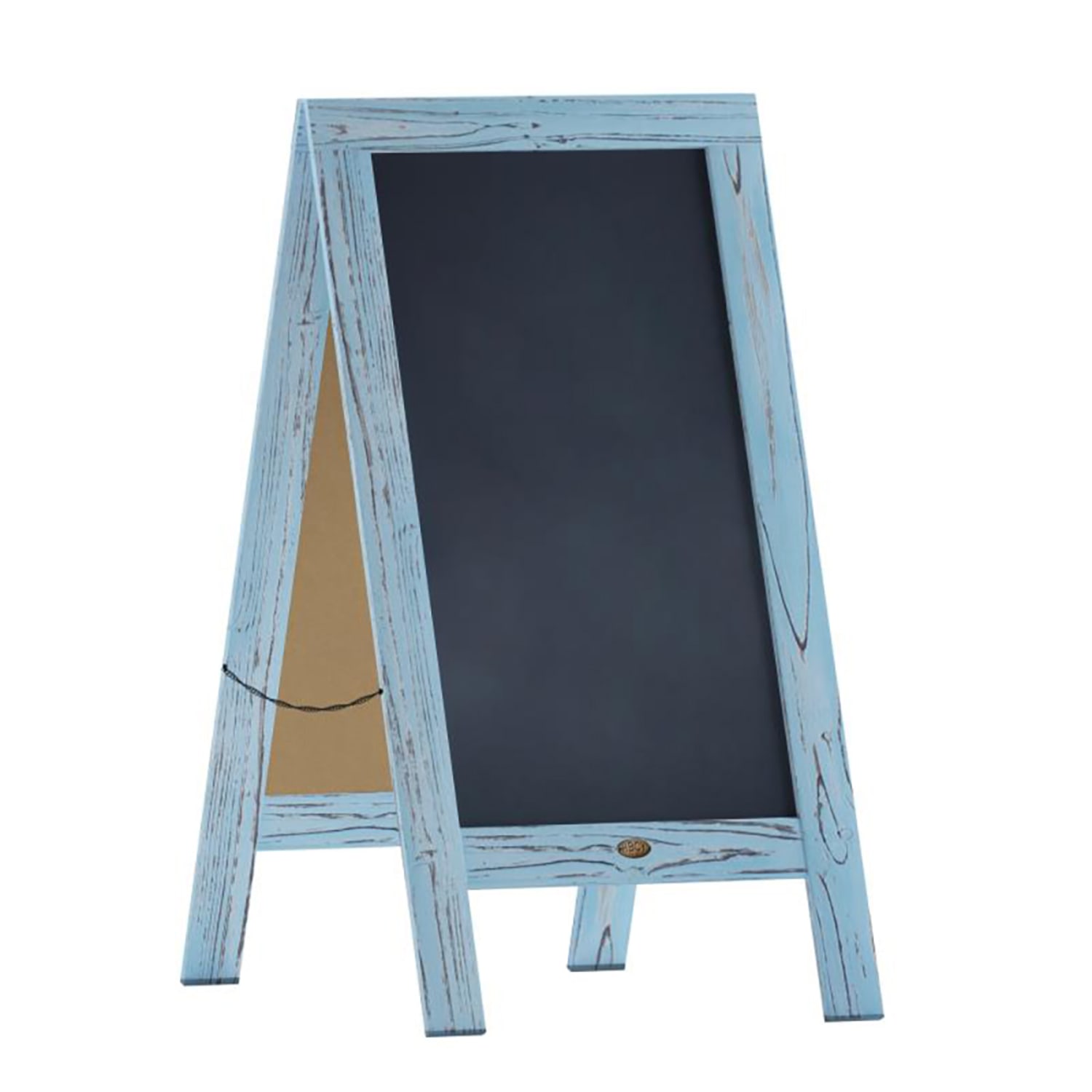 Flash Furniture HGWA-GDIS-CRE8-542315-GG Double-Sided Magnetic Chalkboard Easel - 20 x 40, Pine Wood, Robin Blue
