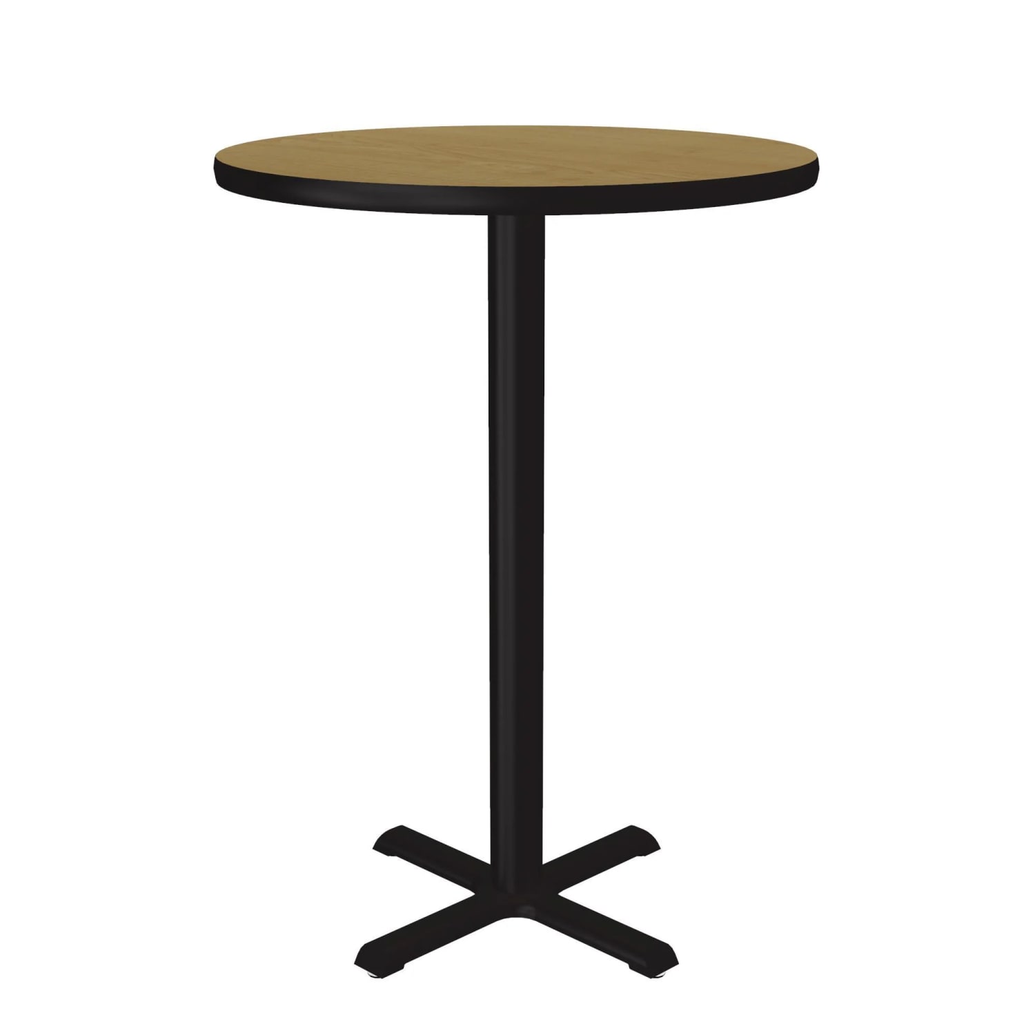 Correll BXB30R-16-09-09 30 Round Bar Height Table - Fusion Maple Laminate Top, Cast Iron Base, Brown