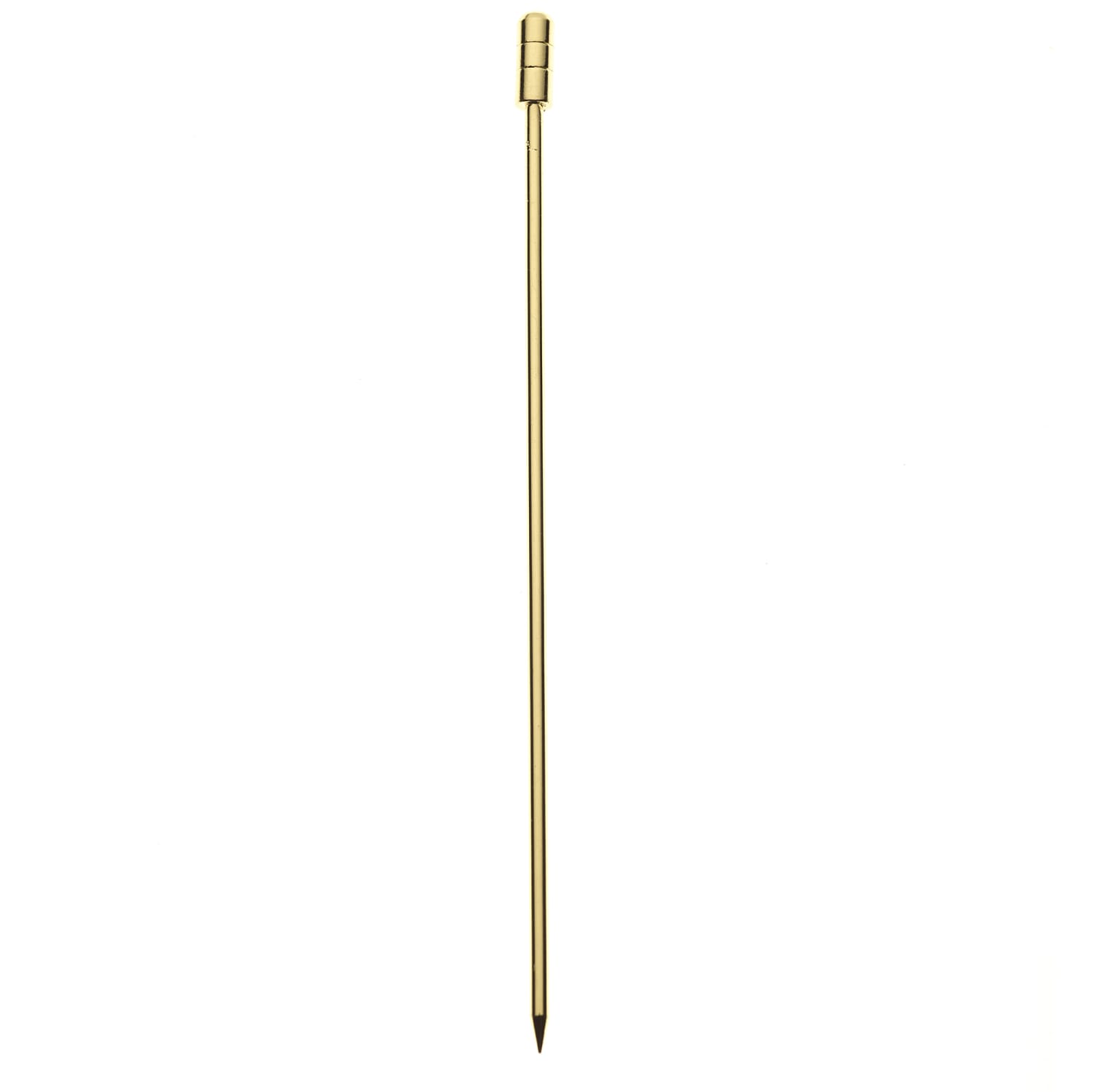 Barfly M37030GD 4 3/8 Cocktail Pick w/ Grooved Top, Gold, Gold plated, Grove top, Pack of 12
