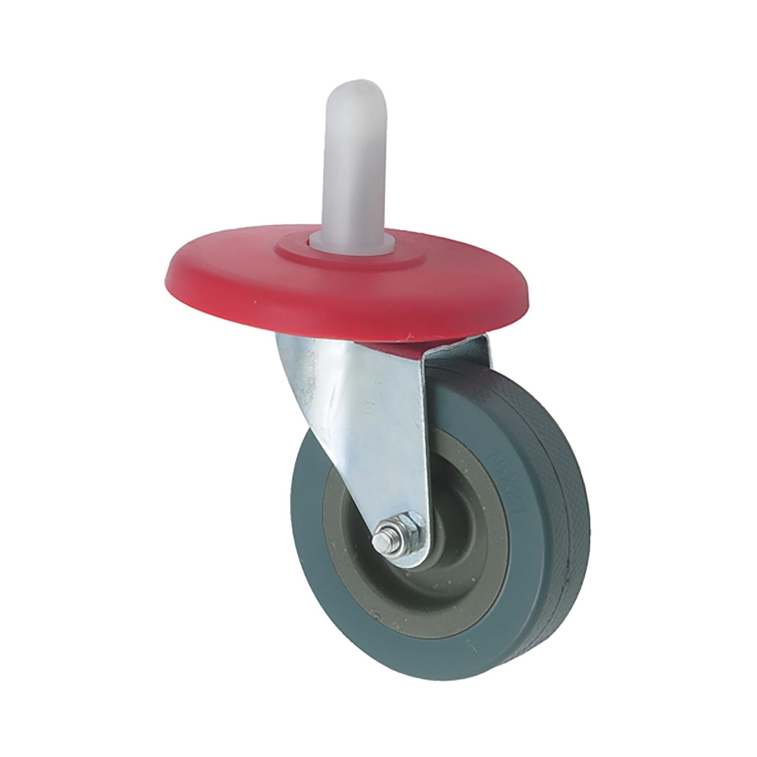 Winco MPB-36WH 3 Swivel Stem Caster for MPB-36 Mop Bucket - 80 lb Capacity, No Brake, Red