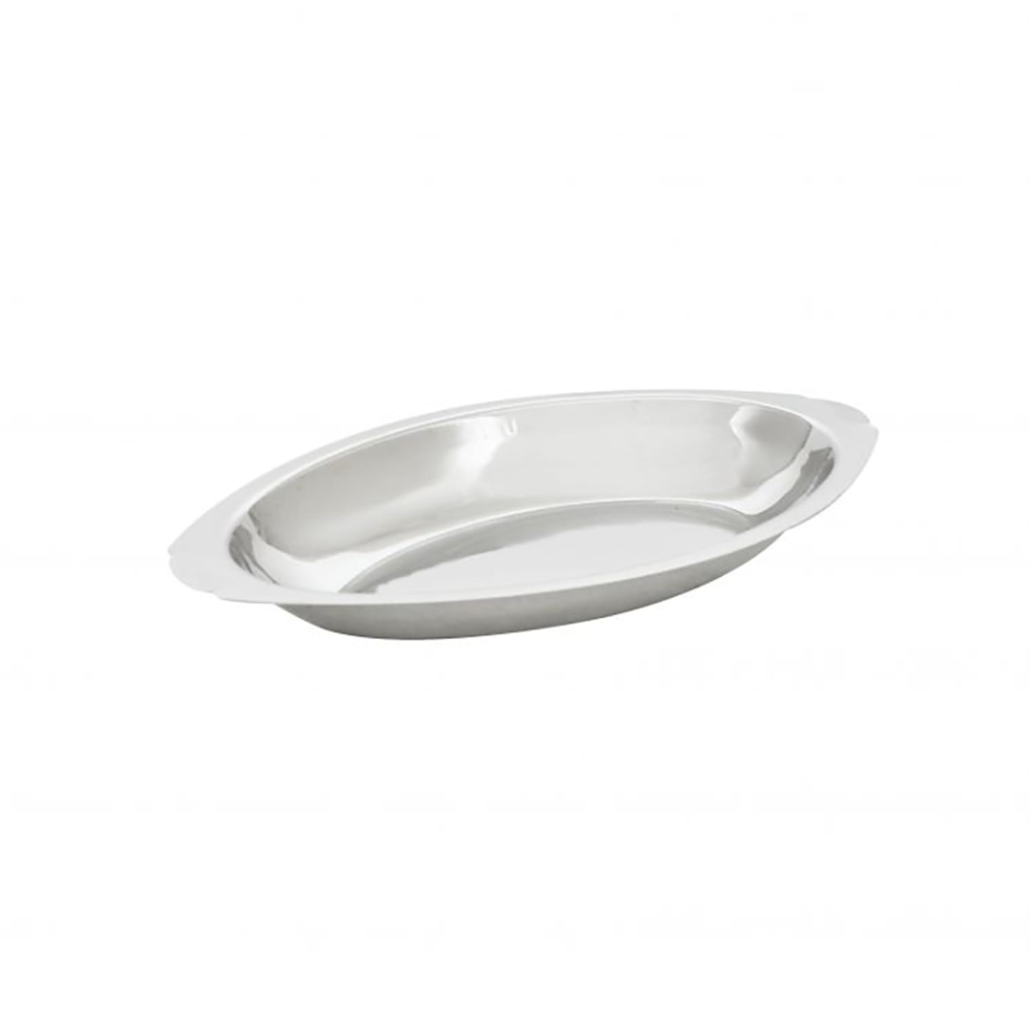 Thunder Group SLGT112 12 oz. Oval, Au Gratin Dish, 18/8 Stainless, Silver