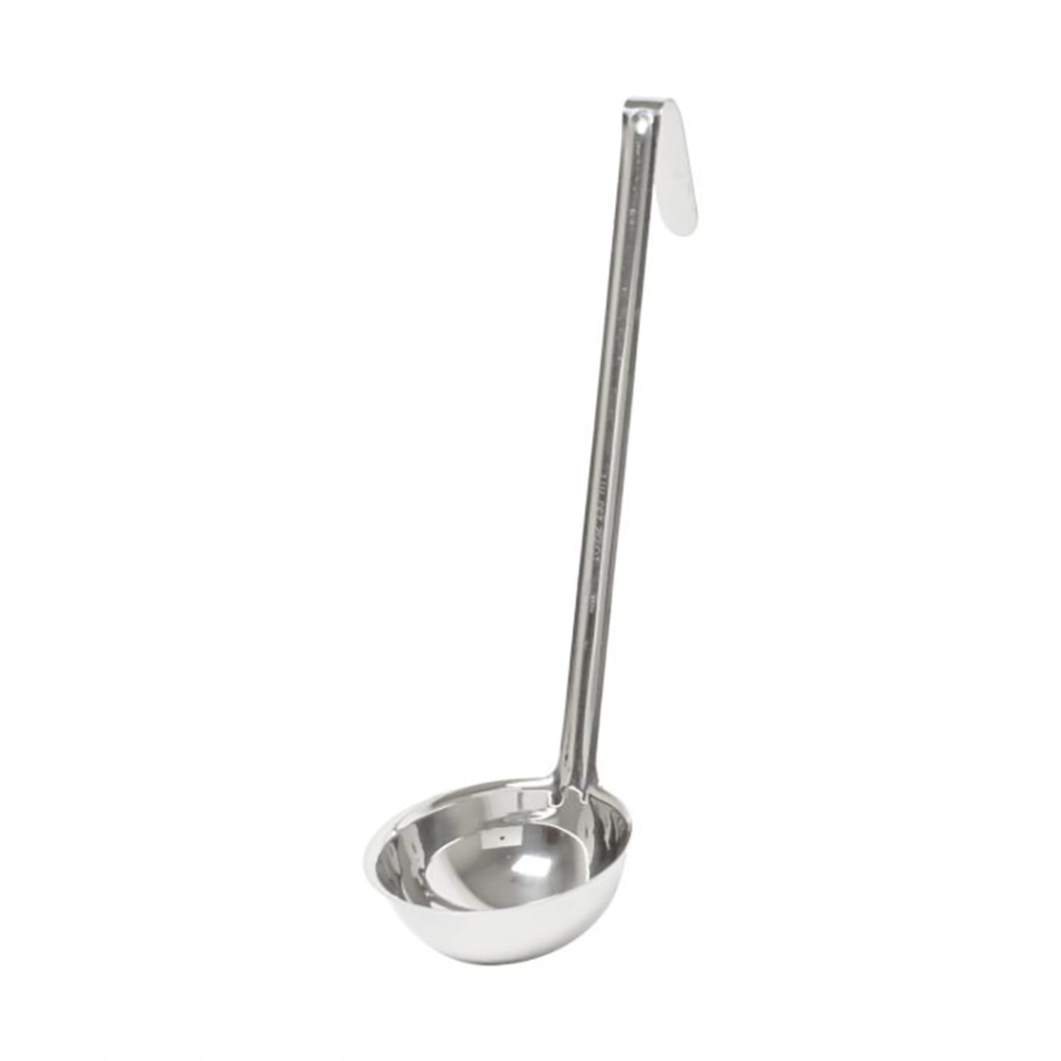 Thunder Group SLOL007H 10 oz SLOL Series Ladle - Stainless Steel, Hooked Handle, Silver