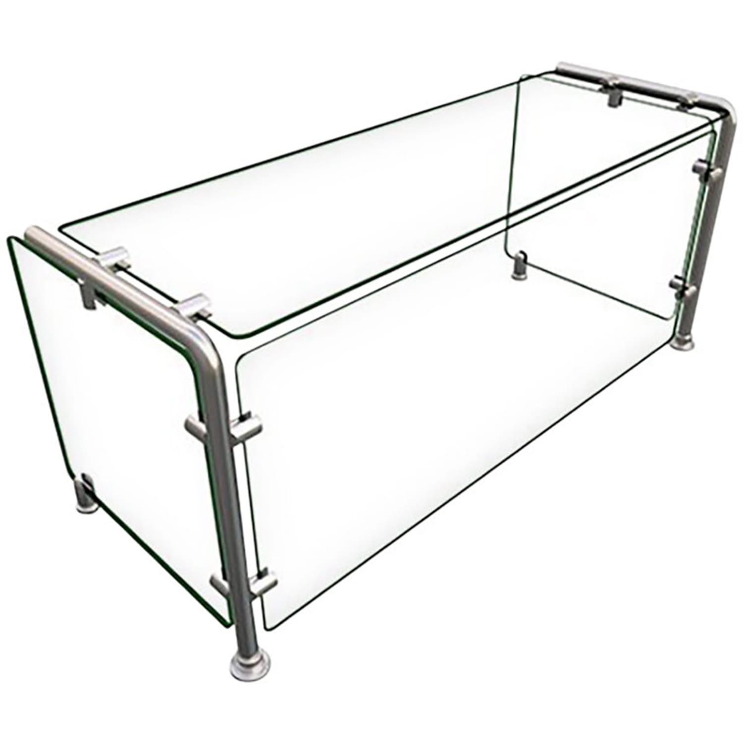 Hatco EP11-03615 Full Service Mounted Food Shield - 36 x 15 x 18, Glass/Stainless Steel, Clear, 0.25 in
