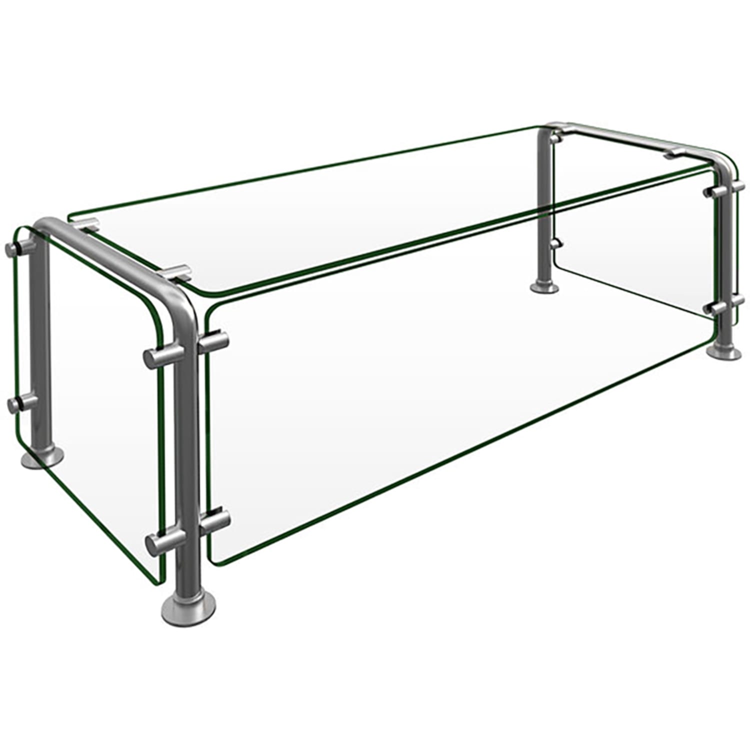 Hatco ED20-03615 Full Service Mounted Food Shield - 36 x 15 x 18, Glass/Stainless Steel, Clear, 0.38 in