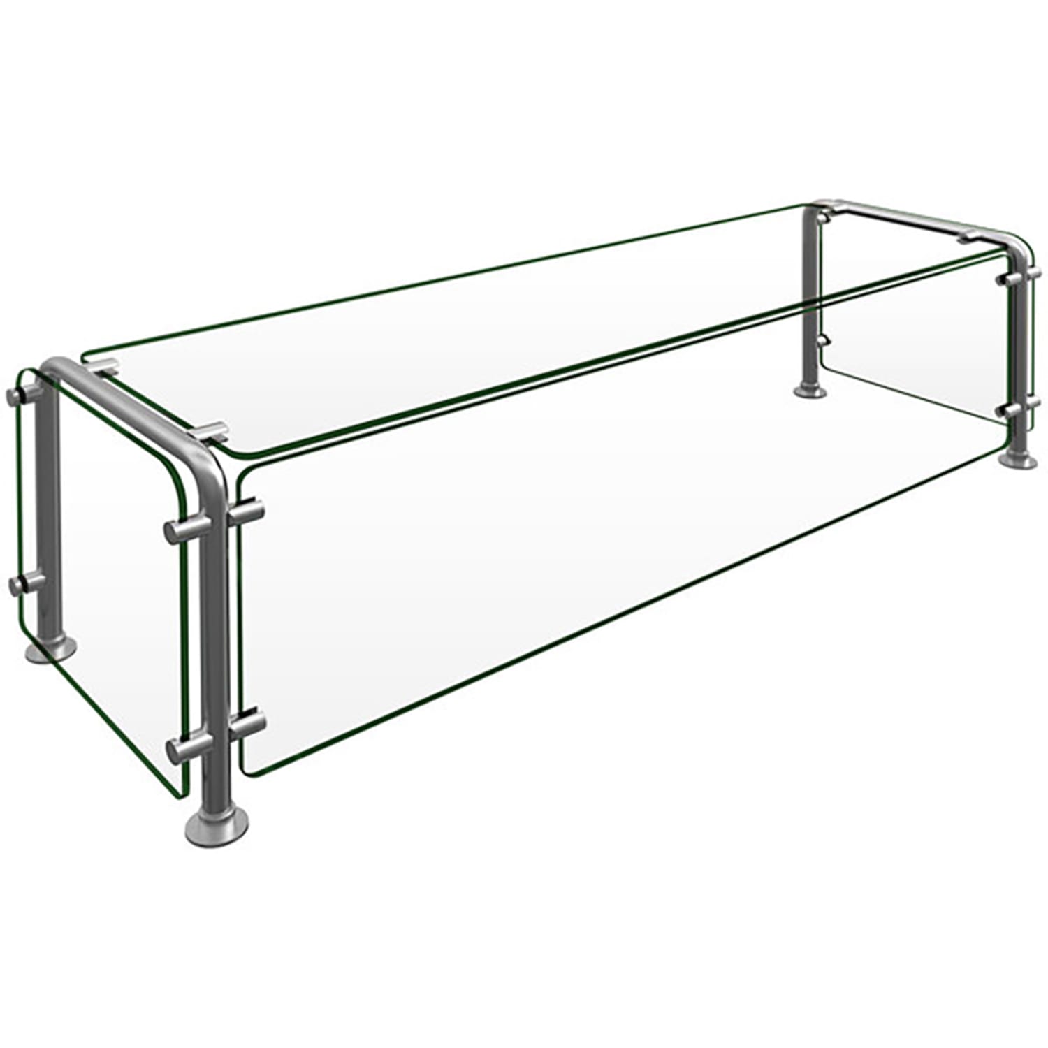 Hatco ED20-04815 Full Service Mounted Food Shield - 48 x 15 x 18, Glass/Stainless Steel, Clear, 0.38 in