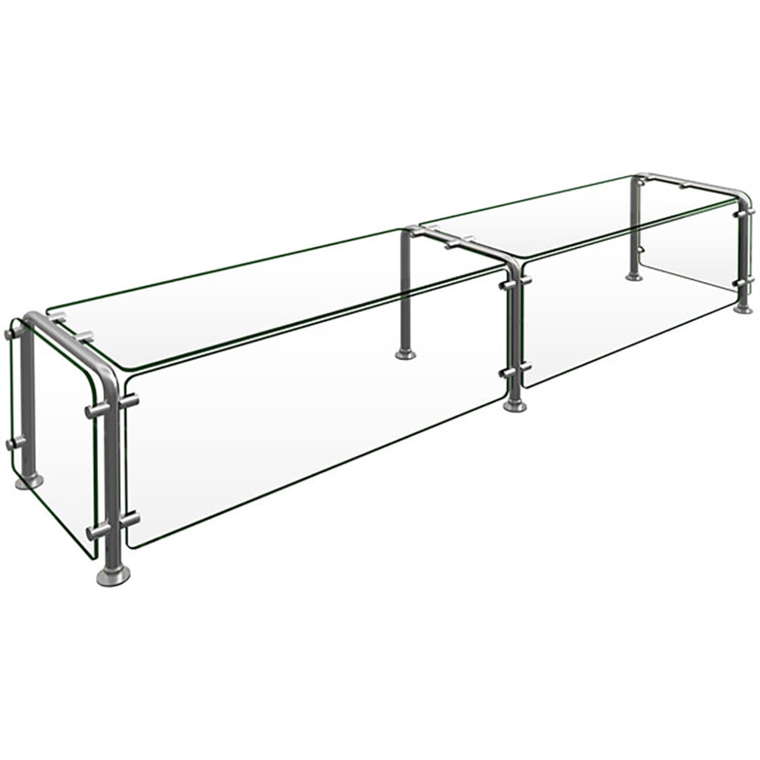 Hatco ED20-07215 Full Service Mounted Food Shield - 72 x 15 x 18, Glass/Stainless Steel, Clear, 0.38 in