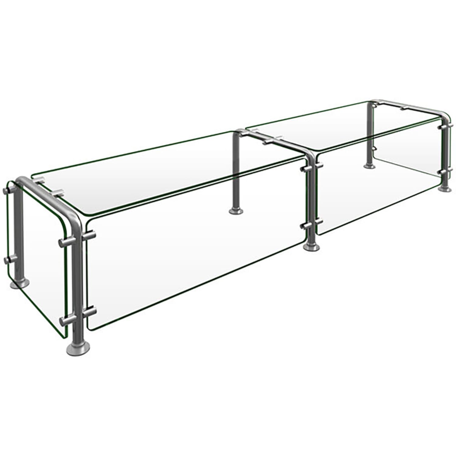 Hatco ED20-06015 Full Service Mounted Food Shield - 60 x 15 x 18, Glass/Stainless Steel, Clear, 0.38 in