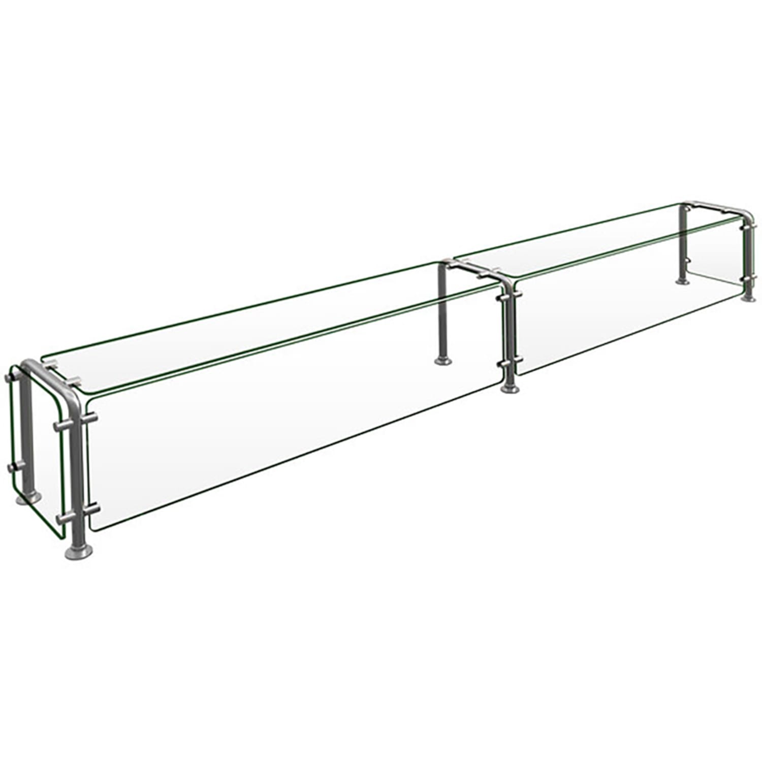 Hatco ED20-09615 Full Service Mounted Food Shield - 96 x 15 x 18, Glass/Stainless Steel, Clear, 0.38 in