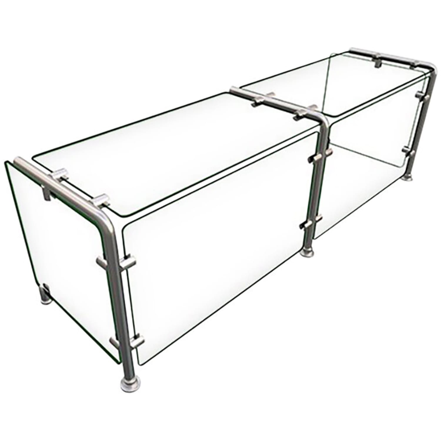 Hatco EP11-04815 Full Service Mounted Food Shield - 48 x 15 x 18, Glass/Stainless Steel, Clear, 0.25 in