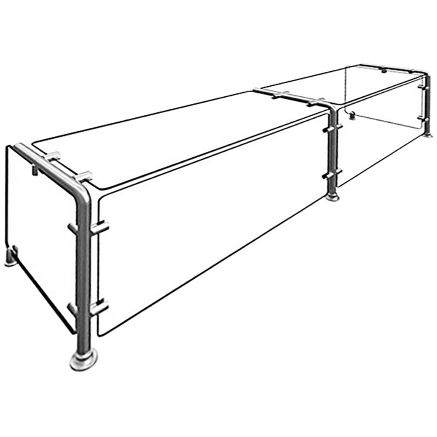 Hatco EP11-06015 Full Service Mounted Food Shield - 60 x 15 x 18, Glass/Stainless Steel, Clear, 0.25 in