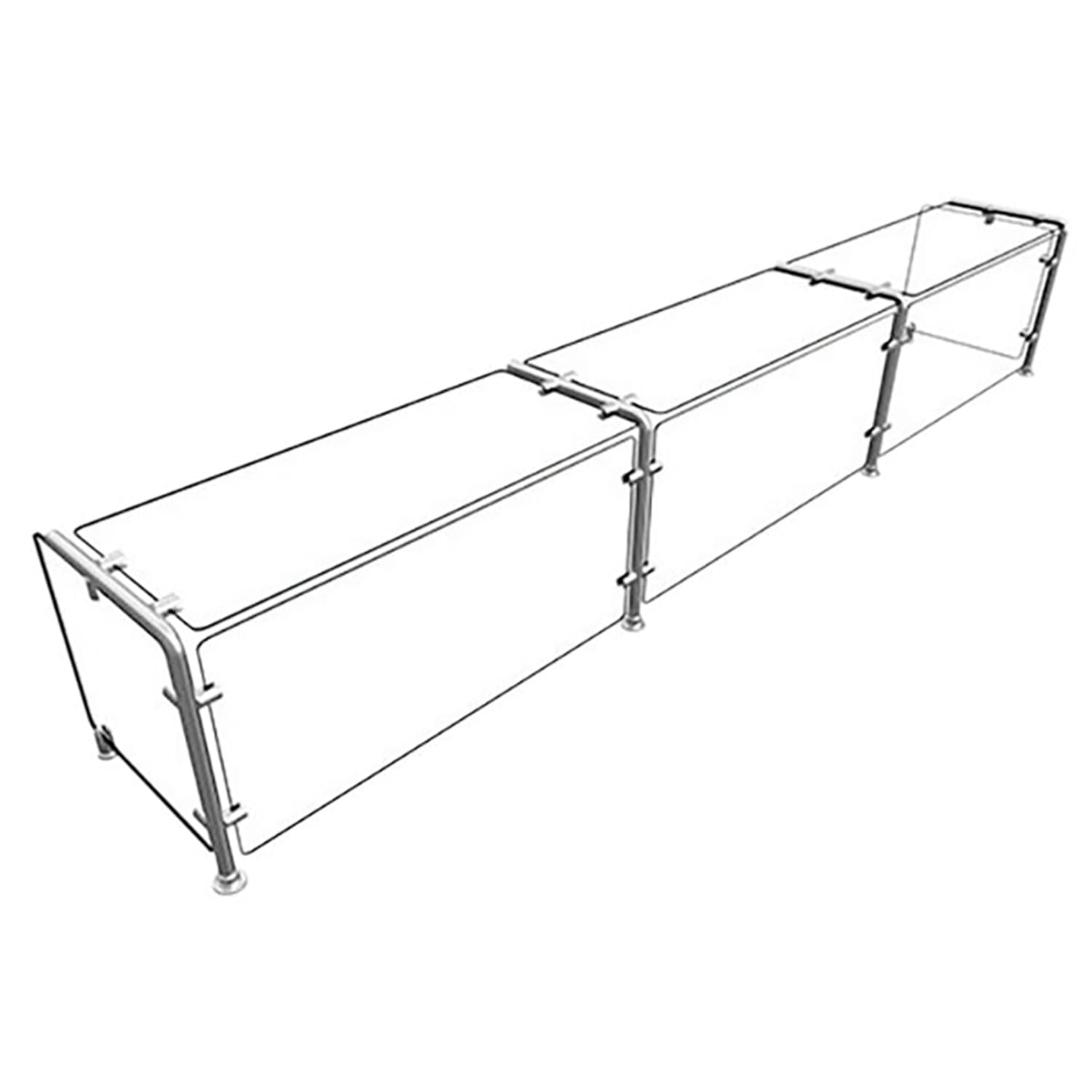 Hatco EP11-09615 Full Service Mounted Food Shield - 96 x 15 x 18, Glass/Stainless Steel, Clear, 0.25 in
