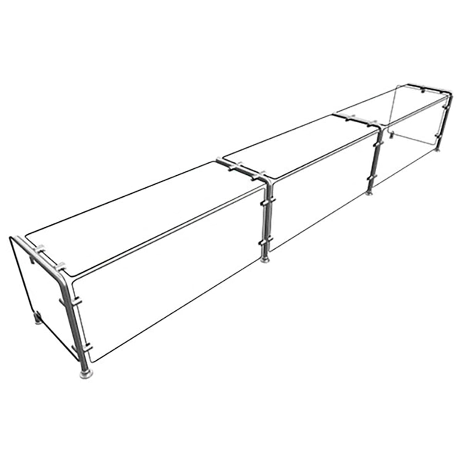 Hatco EP11-10815 Full Service Mounted Food Shield - 108 x 15 x 18, Glass/Stainless Steel, Clear, 0.25 in