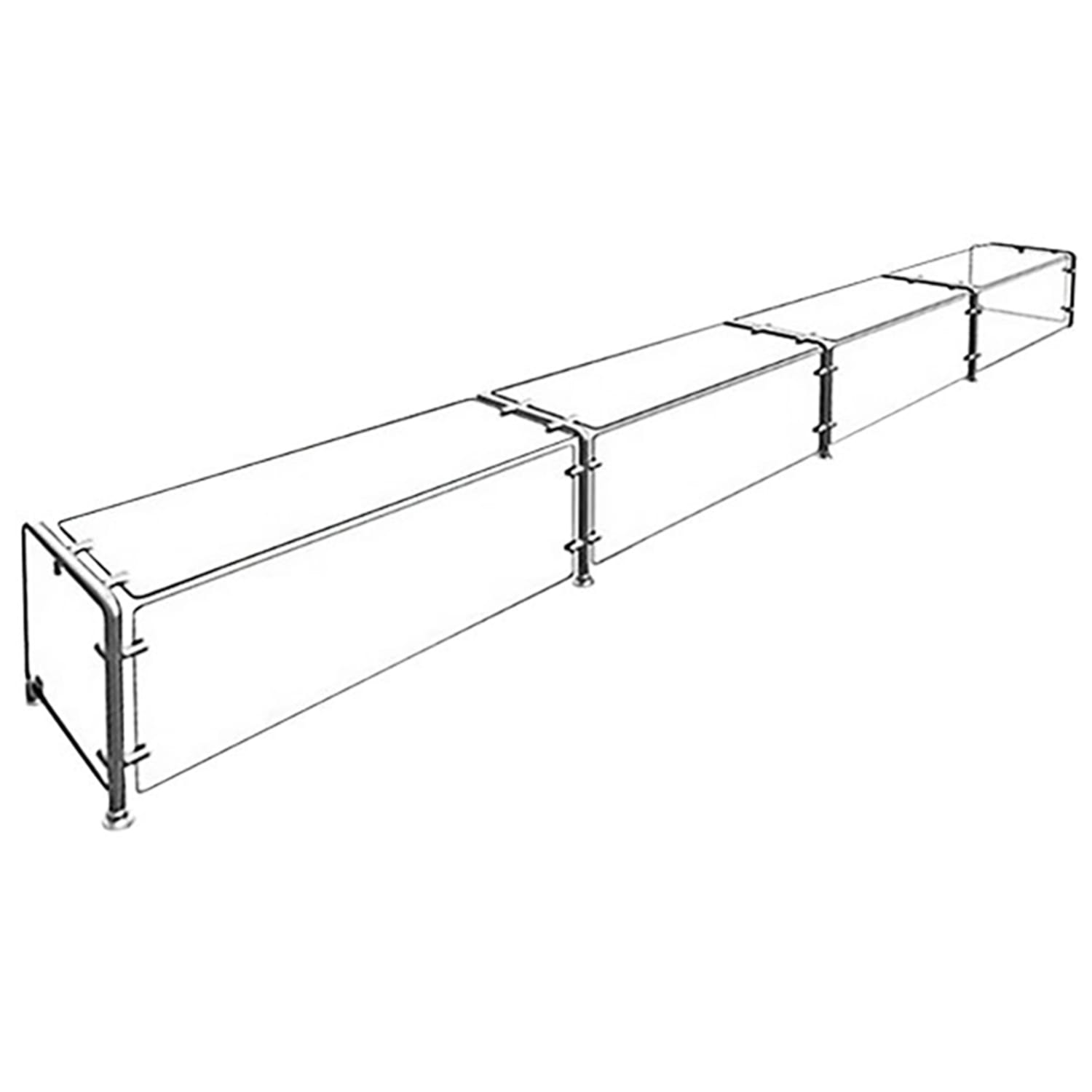 Hatco EP11-13215 Full Service Mounted Food Shield - 132 x 15 x 18, Glass/Stainless Steel, Clear, 0.25 in