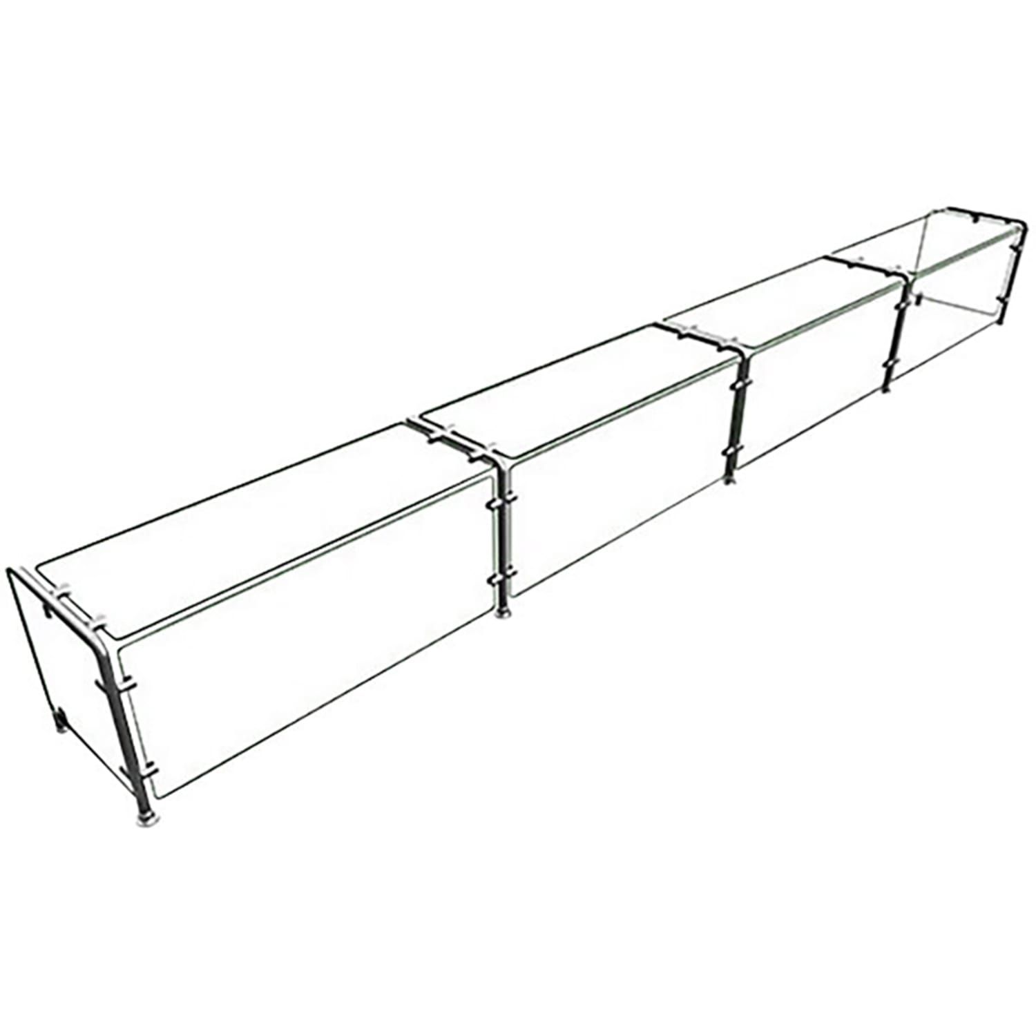 Hatco EP11-14415 Full Service Mounted Food Shield - 144 x 15 x 18, Glass/Stainless Steel, Clear, 0.25 in