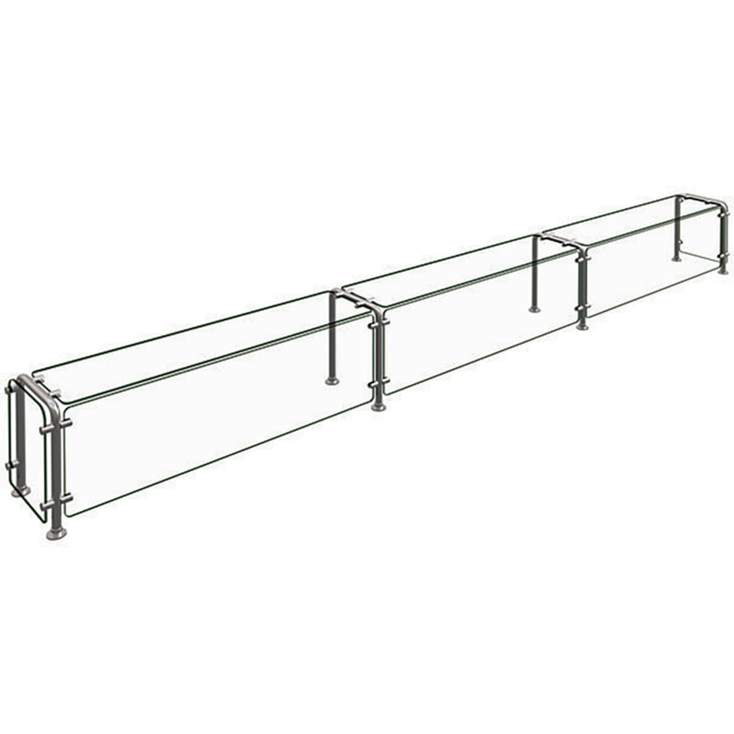 Hatco ED20-13215 Full Service Mounted Food Shield - 132 x 15 x 18, Glass/Stainless Steel, Clear, 0.38 in