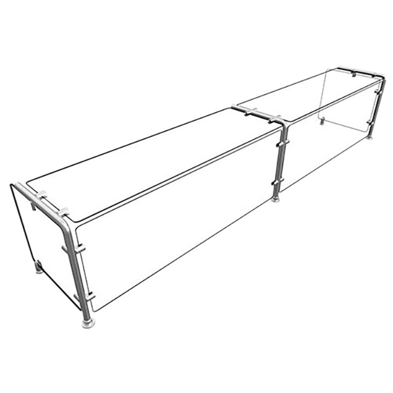 Hatco EP11-08415 Full Service Mounted Food Shield - 84 x 15 x 18, Glass/Stainless Steel, Clear, 0.25 in