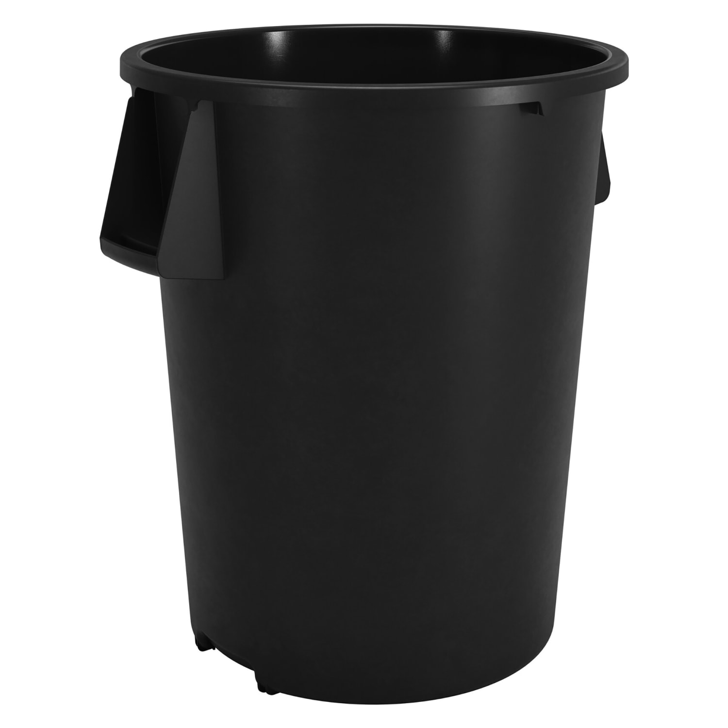 Carlisle 84105503 55 gallon Commercial Trash Can - Plastic, Round, Foot Rated, Black, Case of 2