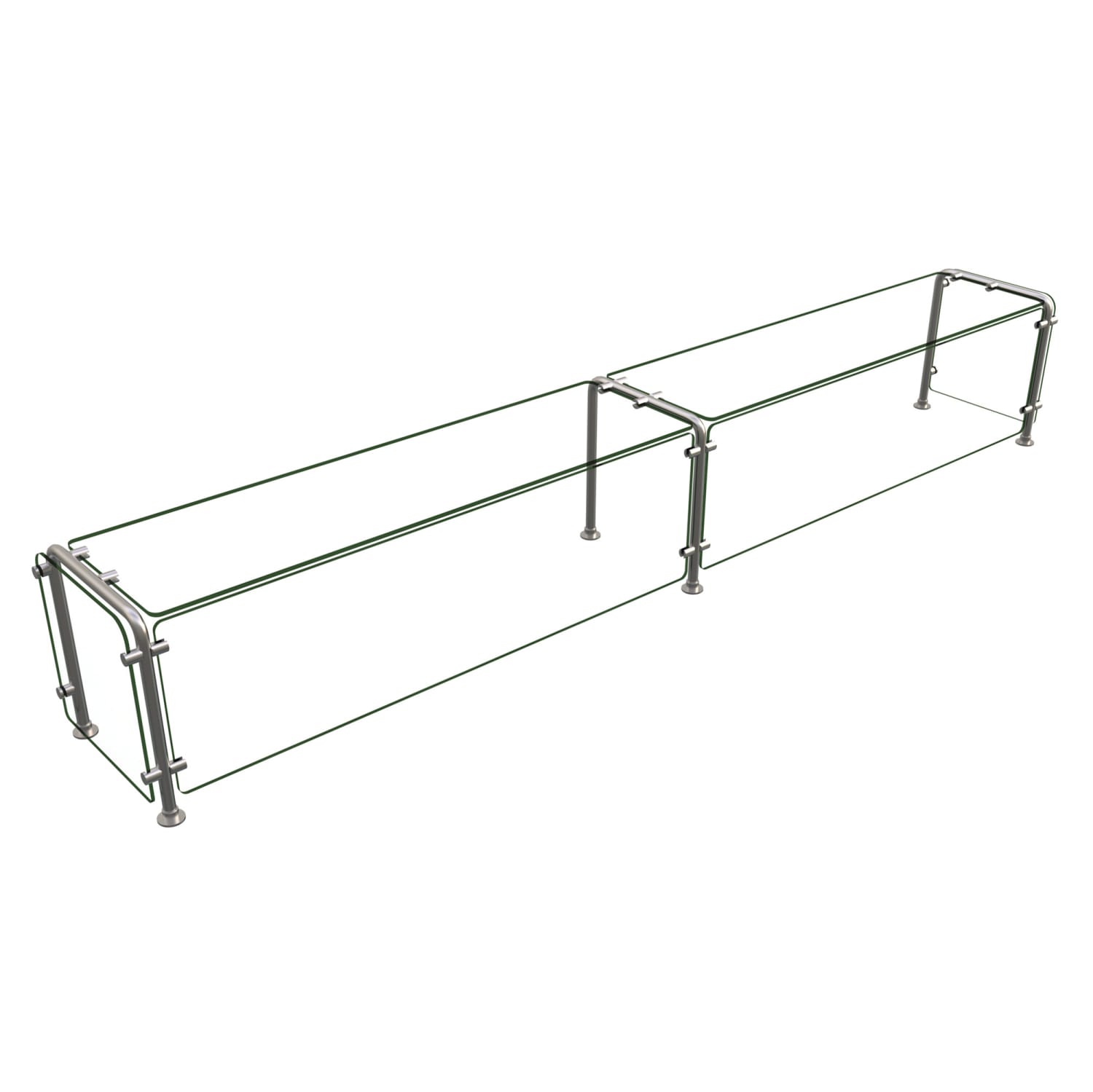 Hatco ED20-10815 Full Service Mounted Food Shield - 108 x 15 x 18, Glass/Stainless Steel, Clear, 0.38 in