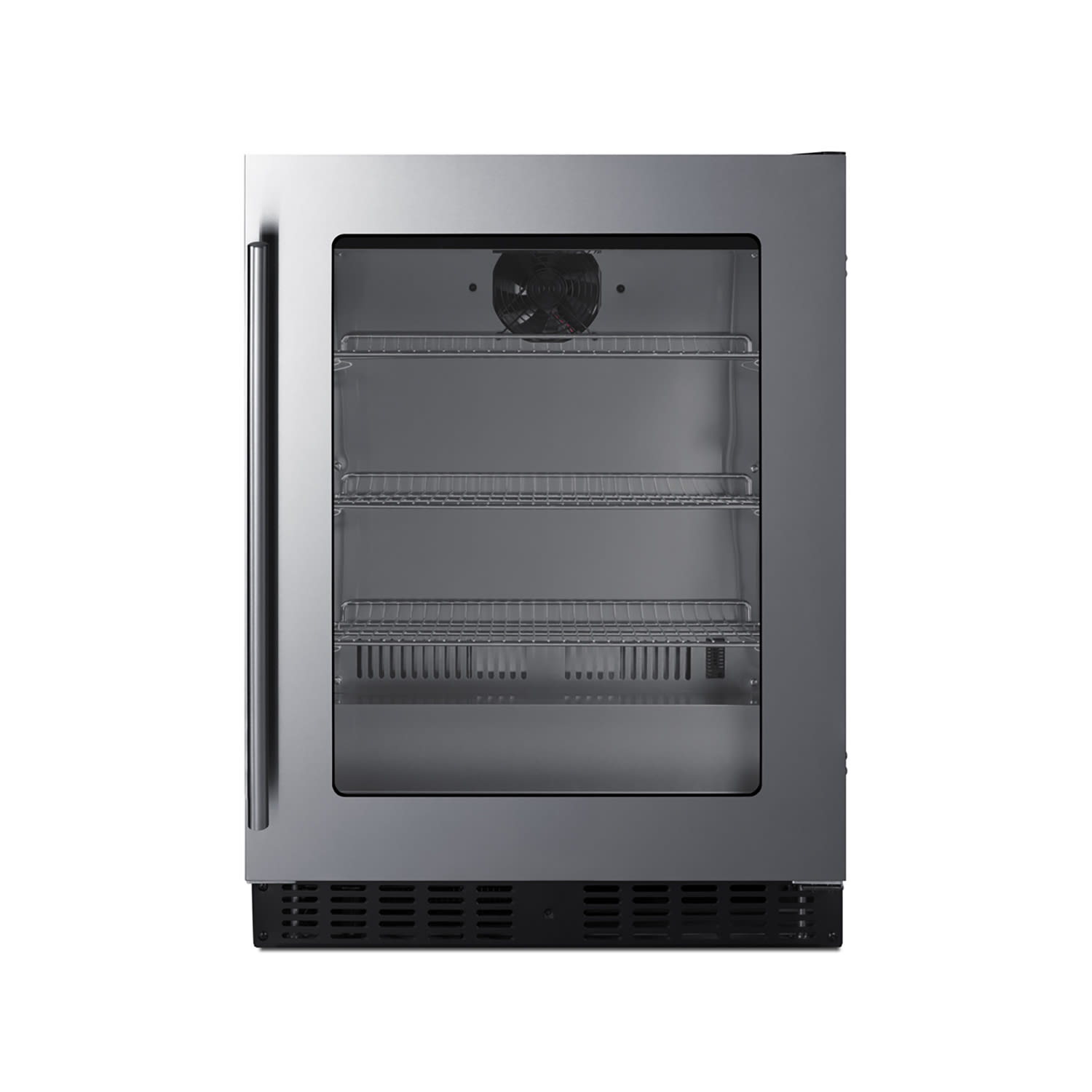 Summit ASDG2411 24 W Undercounter Refrigerator w/ 1 Glass Door, 115v, 3.25-cu.-ft. Interior, Silver