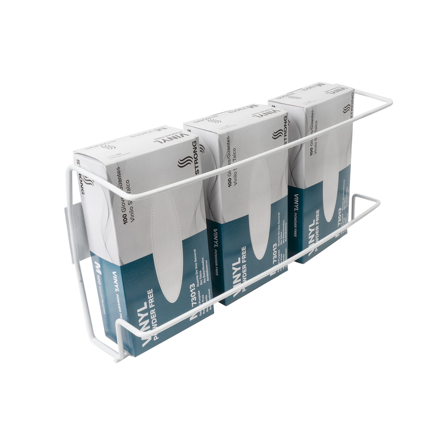 Rofson GL-033 Wall Mounted Glove Dispenser w/ 3 Box Capacity - Metal, White, Wire, Case of 6