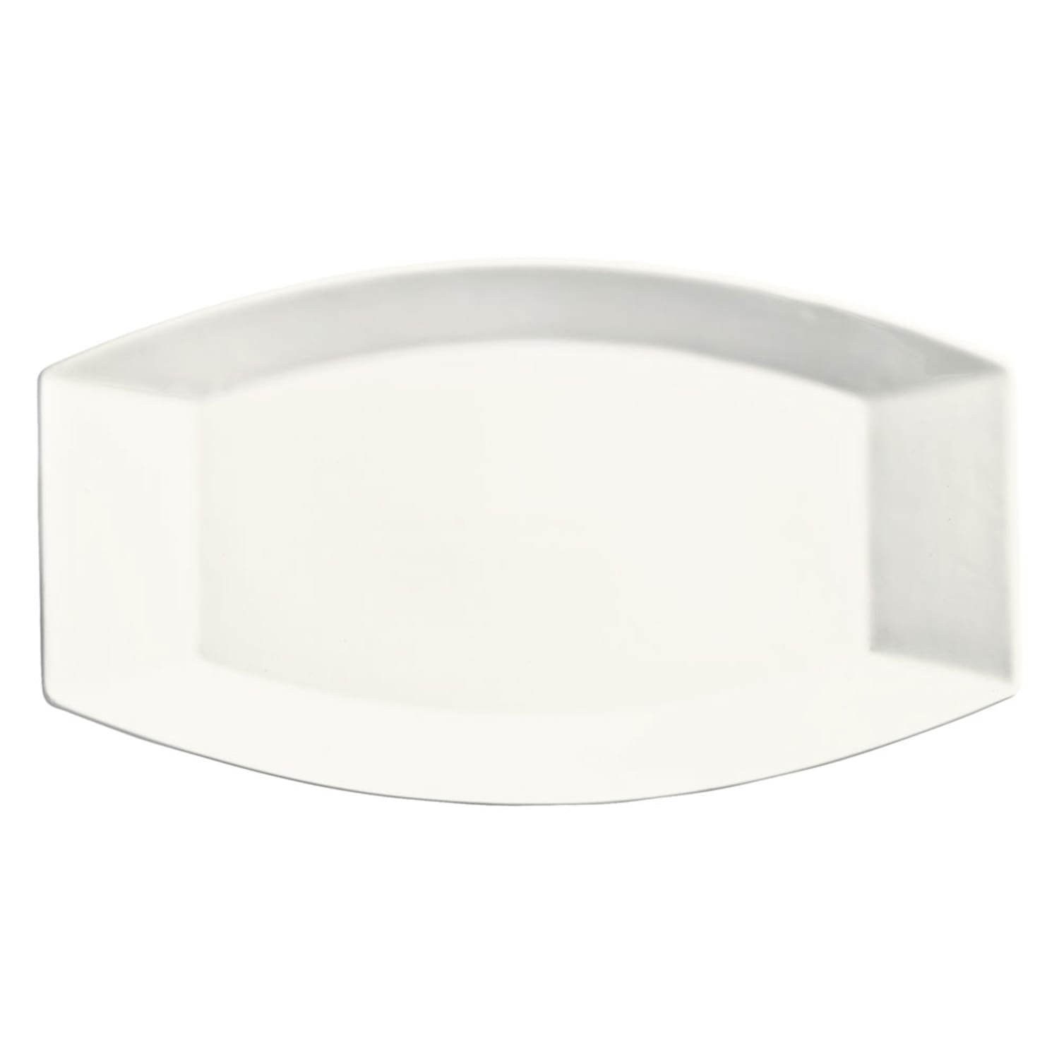 Libbey 905356908 9-3/4 x 5-1/2 Oblong Slenda Tray - Porcelain, White Royal Rideau, 1 Dozen
