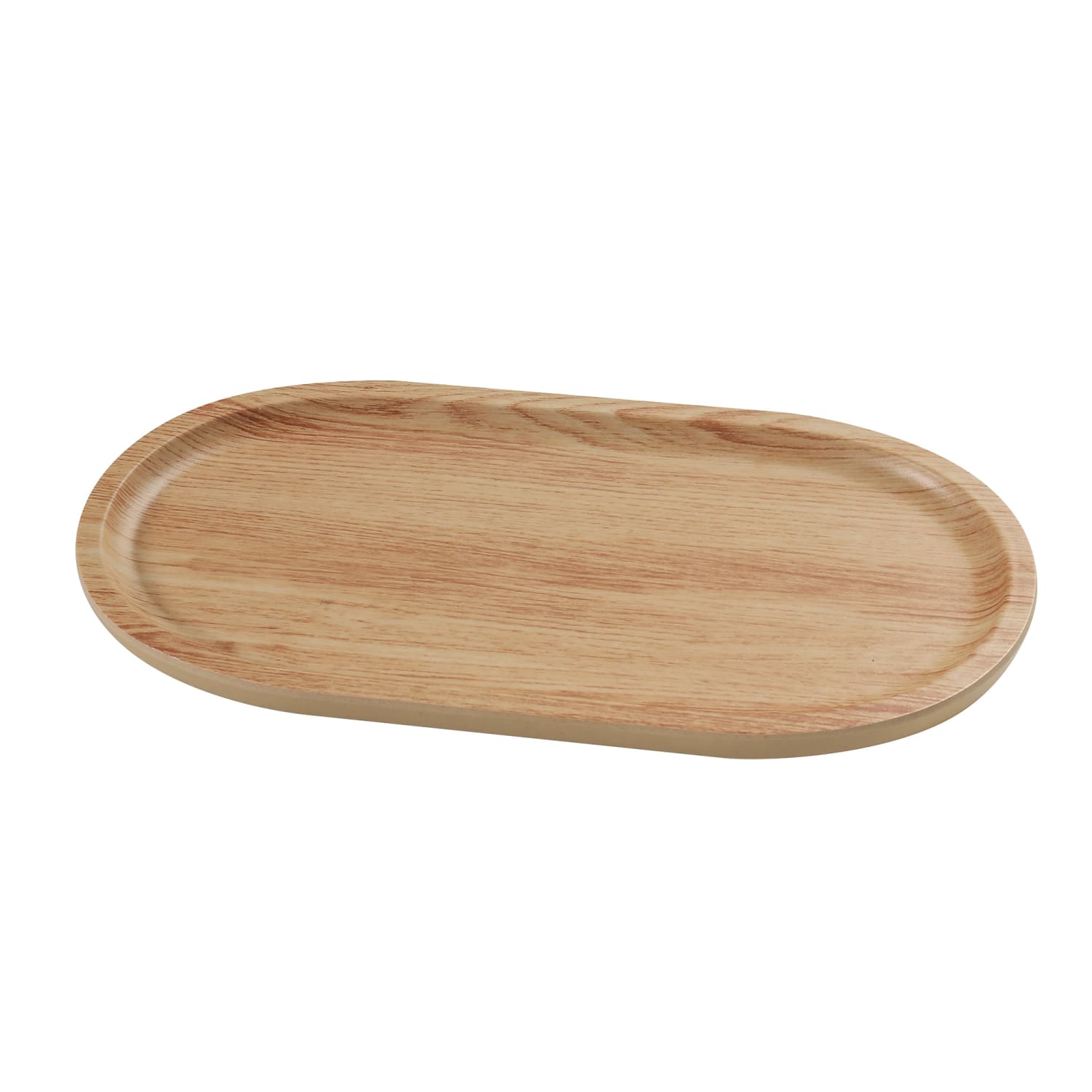 Yanco WD-2510 10 1/2 x 5 1/2 Oval Melamine Dinner Plate - Golden Oak, Brown, 3 Dozen