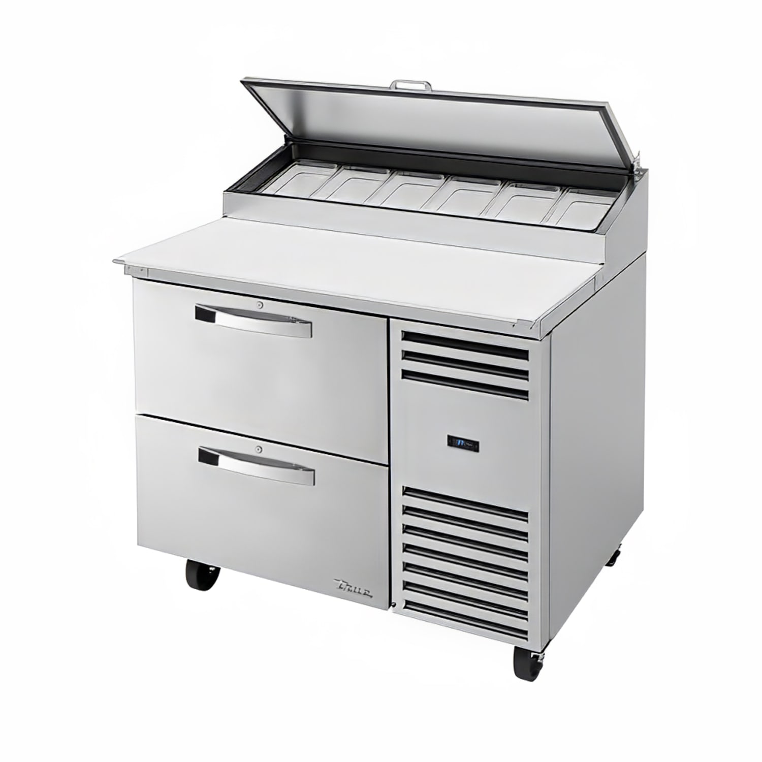 True TPP-AT-44D-2-HC~SPEC3 44 Spec Series Pizza Prep Table w/ Refrigerated Base, 115v, Stainless Steel | True Refrigeration